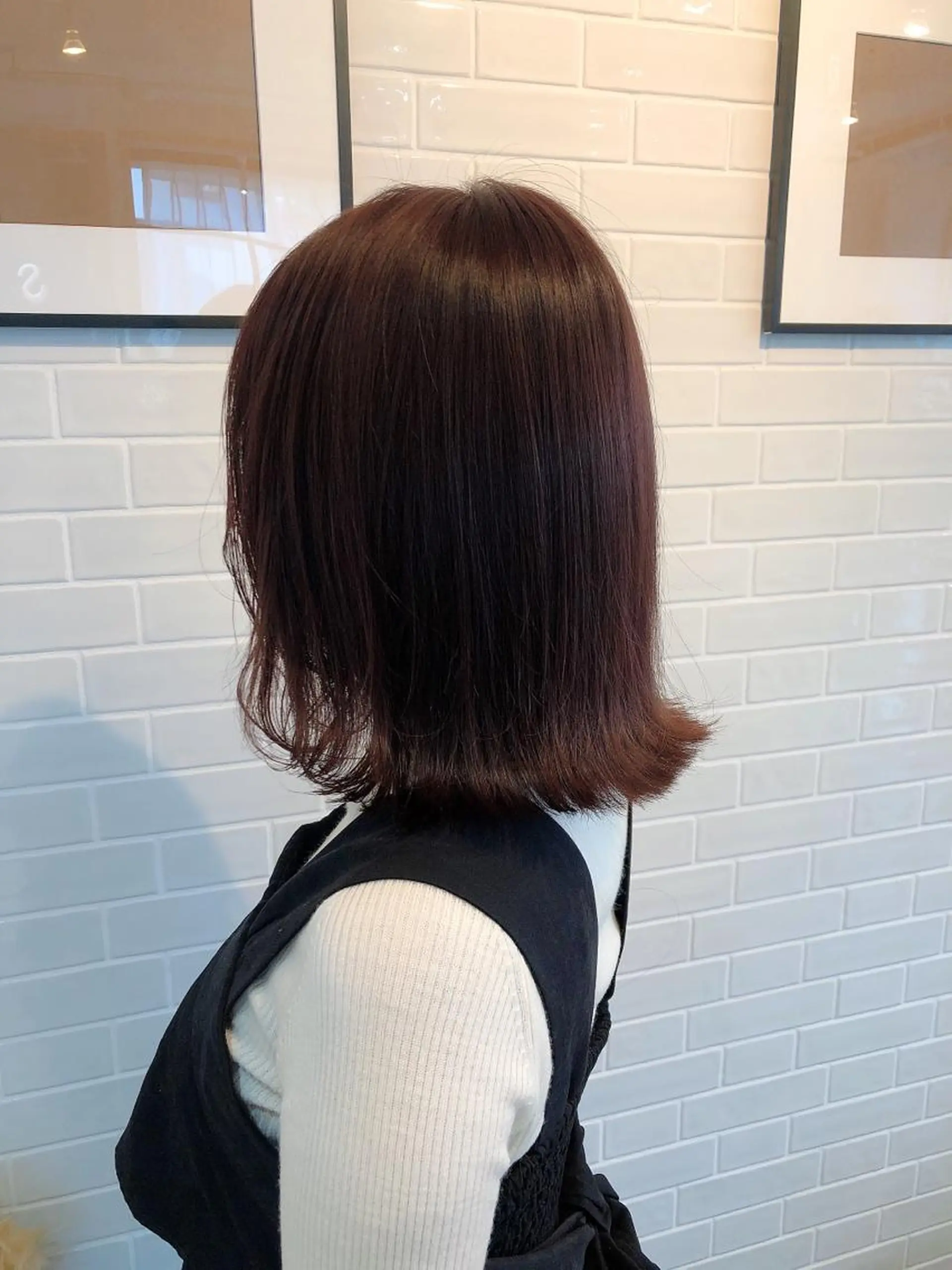 ミディアム カラー ブラウンカラー レッドカラー レッドブラウン ヘアカラー トリートメント 韓国🇰🇷レイヤー おくれ毛/顔まわりのヘアスタイル