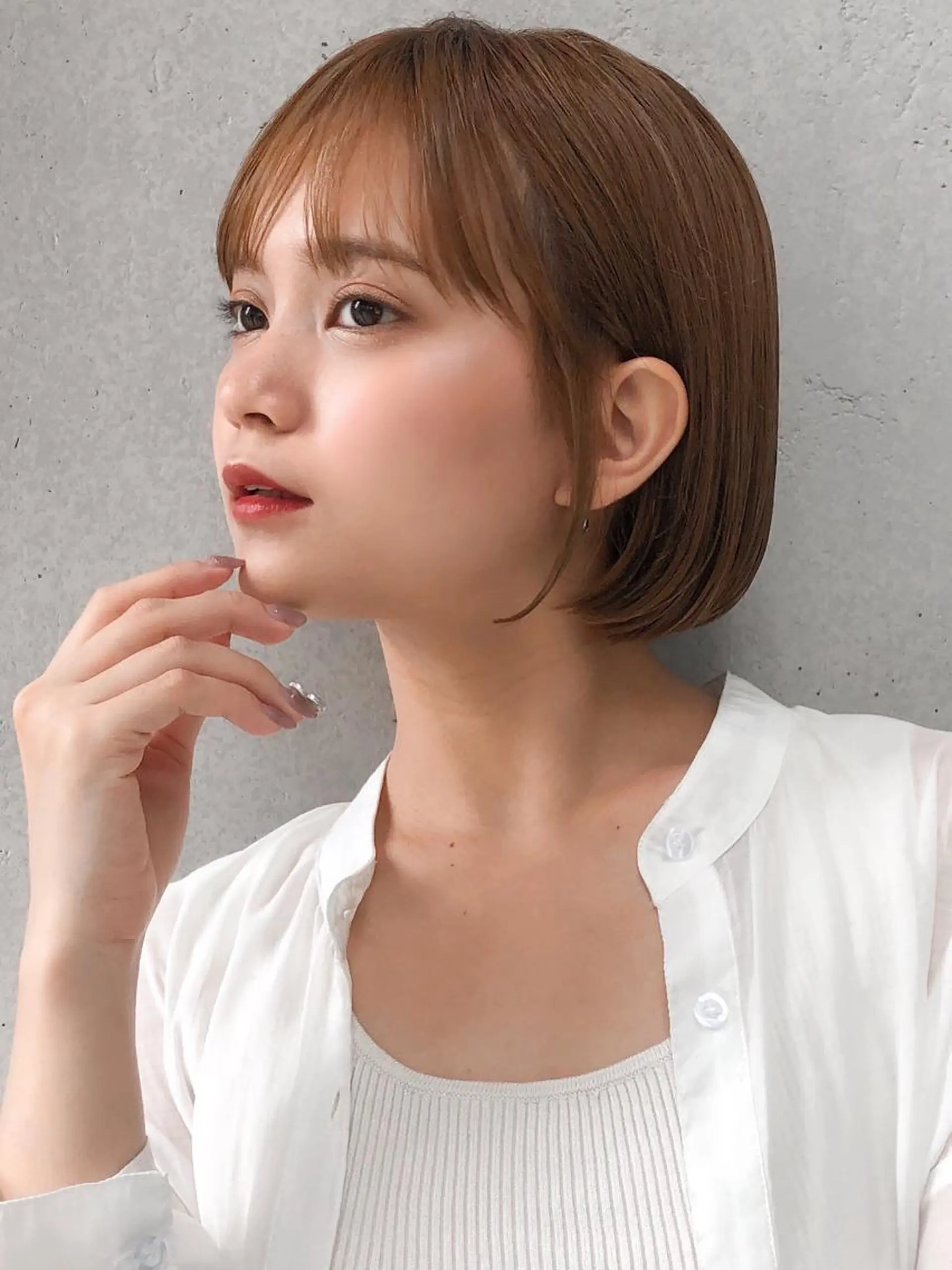 ミディアム カラー ボブ 佐藤 侑哉のヘアスタイル