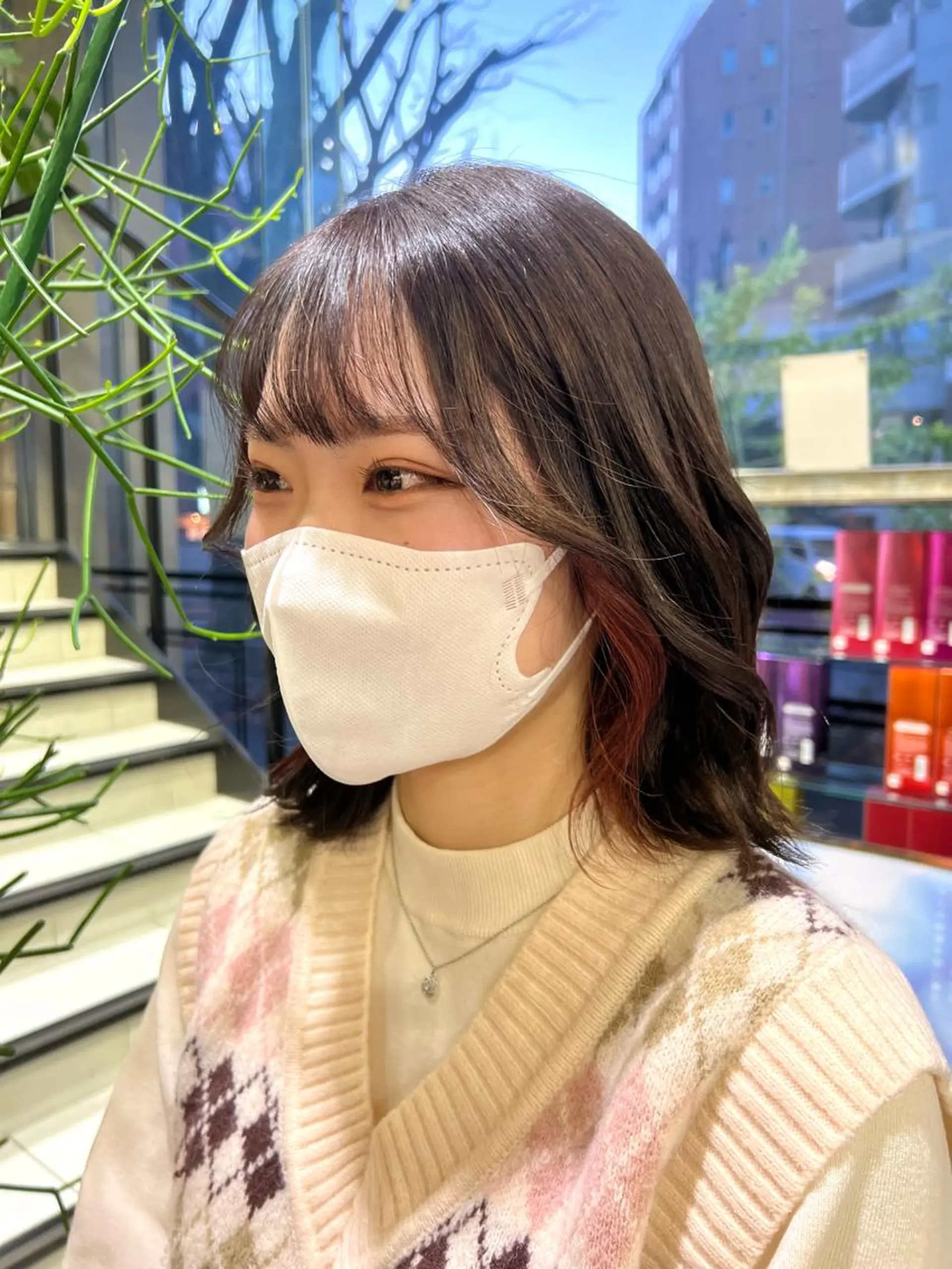 ミディアム カラー アッシュ アッシュブラウン ベージュカラー ブラウンカラー ショコラブラウン ヘアカラー トリートメント 韓国ヘアダウンパーマ シャドウパーマ/航太のヘアスタイル