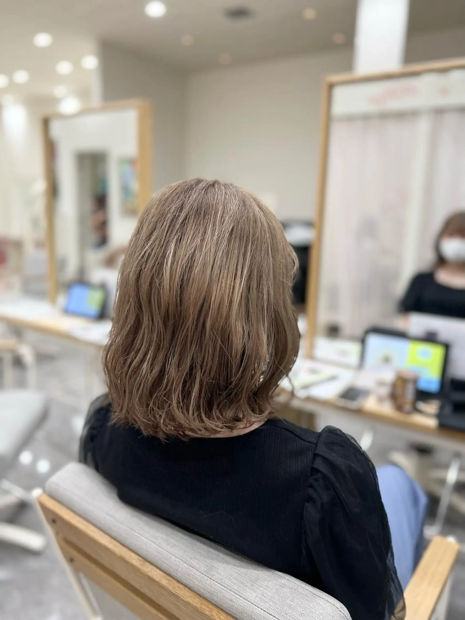 ミディアム カラー 太白区白髪ぼかし/ ボブカット/千葉達人のヘアスタイル