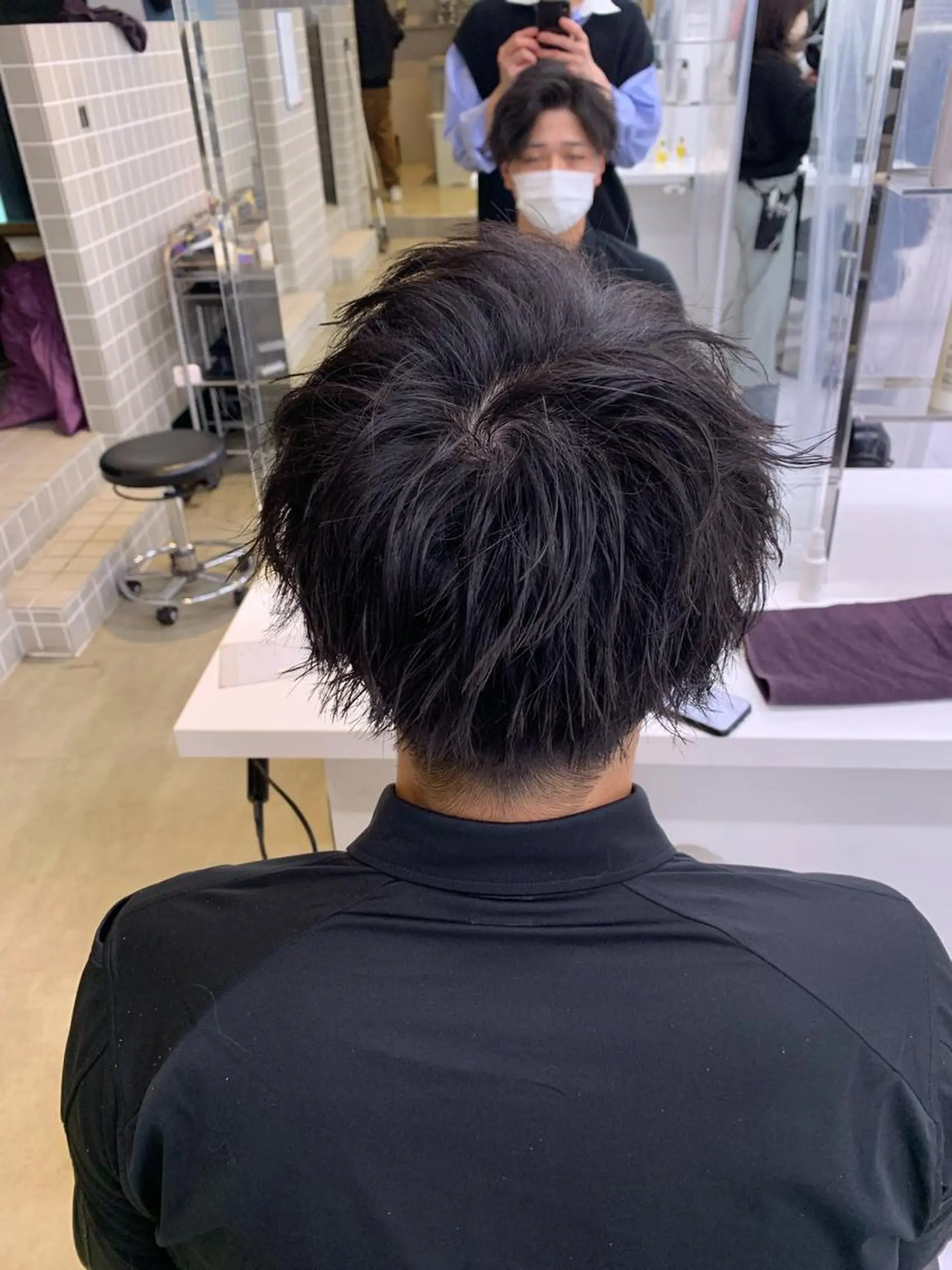 ショート カラー パーマ メンズ カット パーマ トリートメント ヘッドスパ ヘアセット ✨メンズウルフ特化 美容師タイガ✨のヘアスタイル