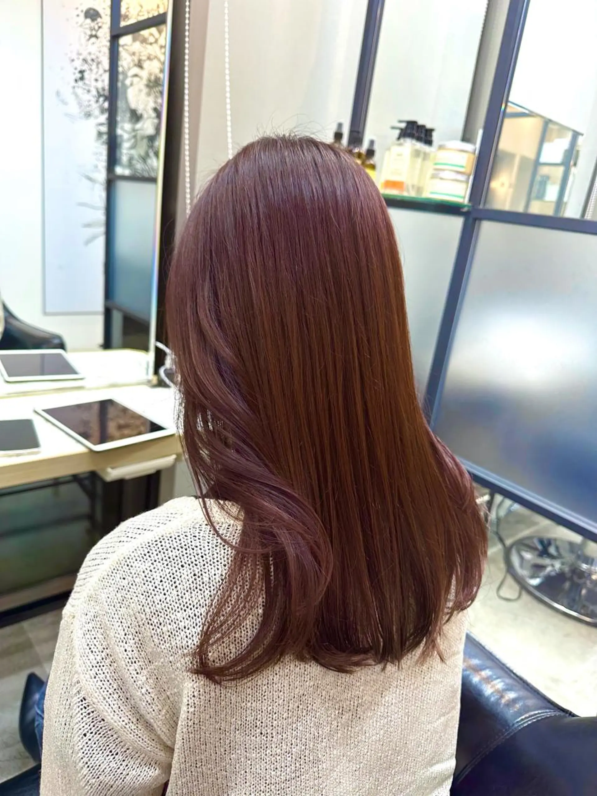 ロング カラー カット ヘアカラー トリートメント 韓国レイヤー✨ yasuko銀座のヘアスタイル