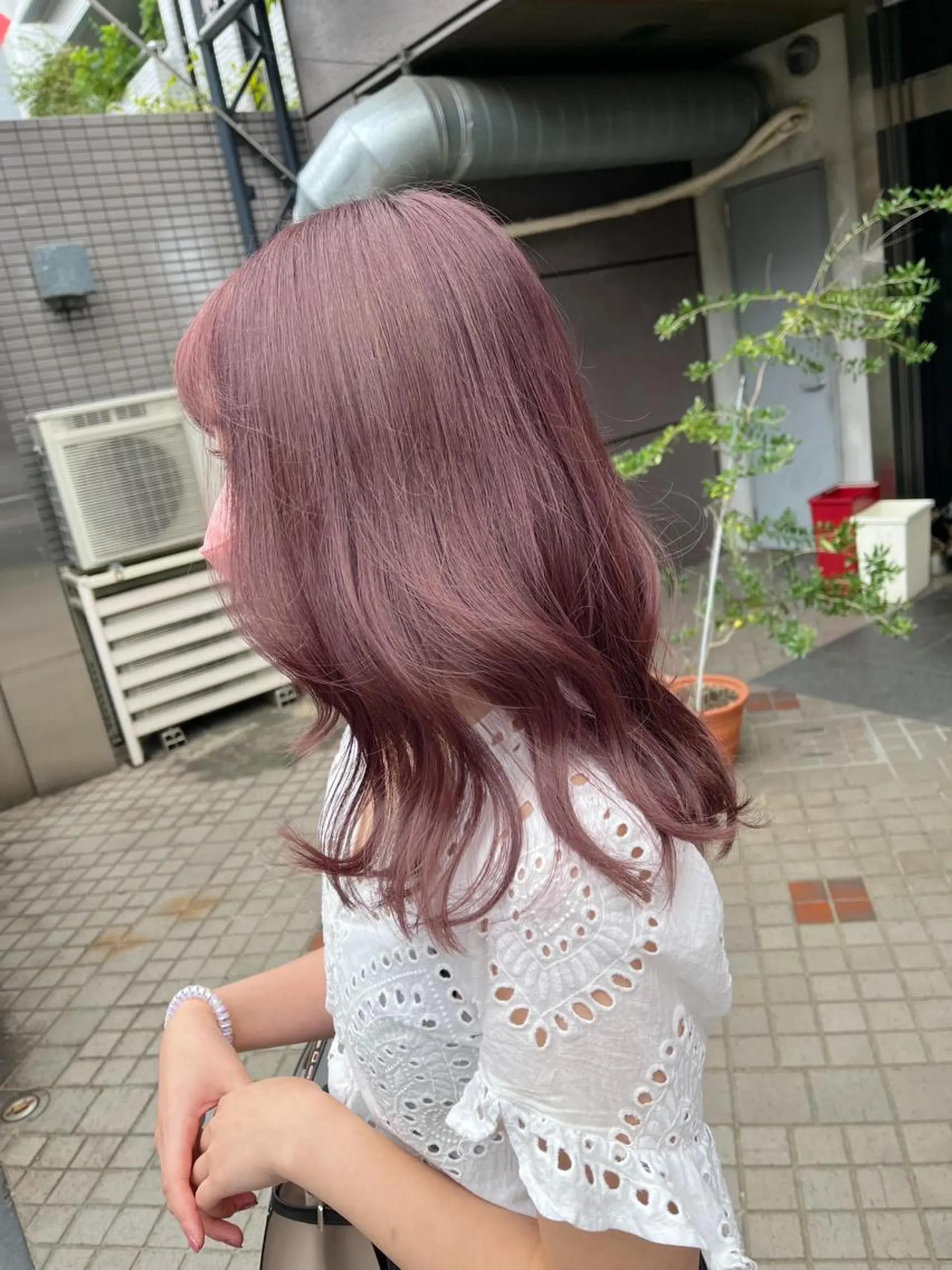 ロング カラー 透明感カラー ピンクカラー カット 縮毛矯正 トリートメント KINI所属・HIYOSHI　✂︎ 艶髪職人のヘアスタイル