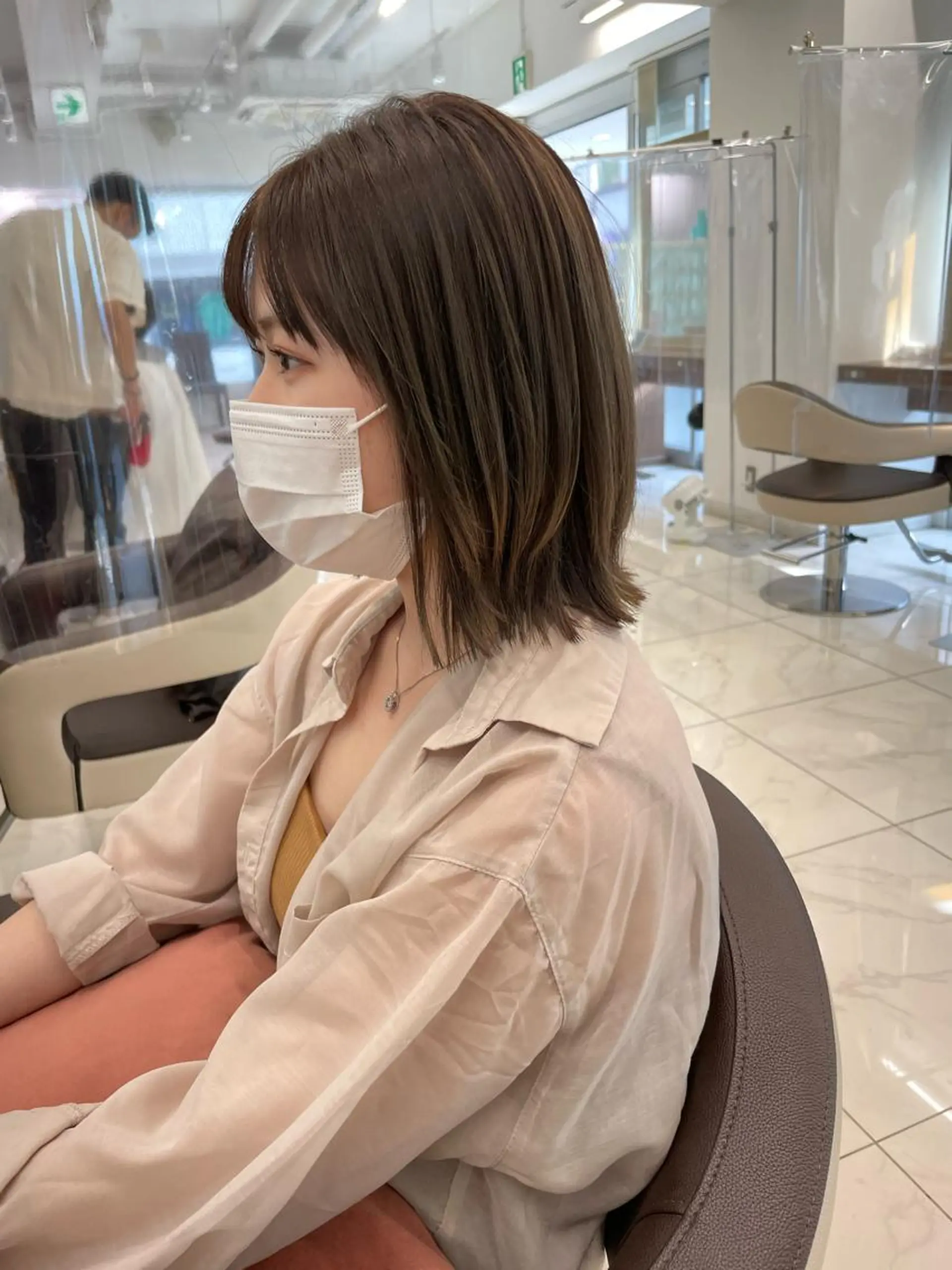 ミディアム カラー パーマ カット ヘアカラー 縮毛矯正 福島成美/髪質改善 縮毛矯正/カラーのヘアスタイル