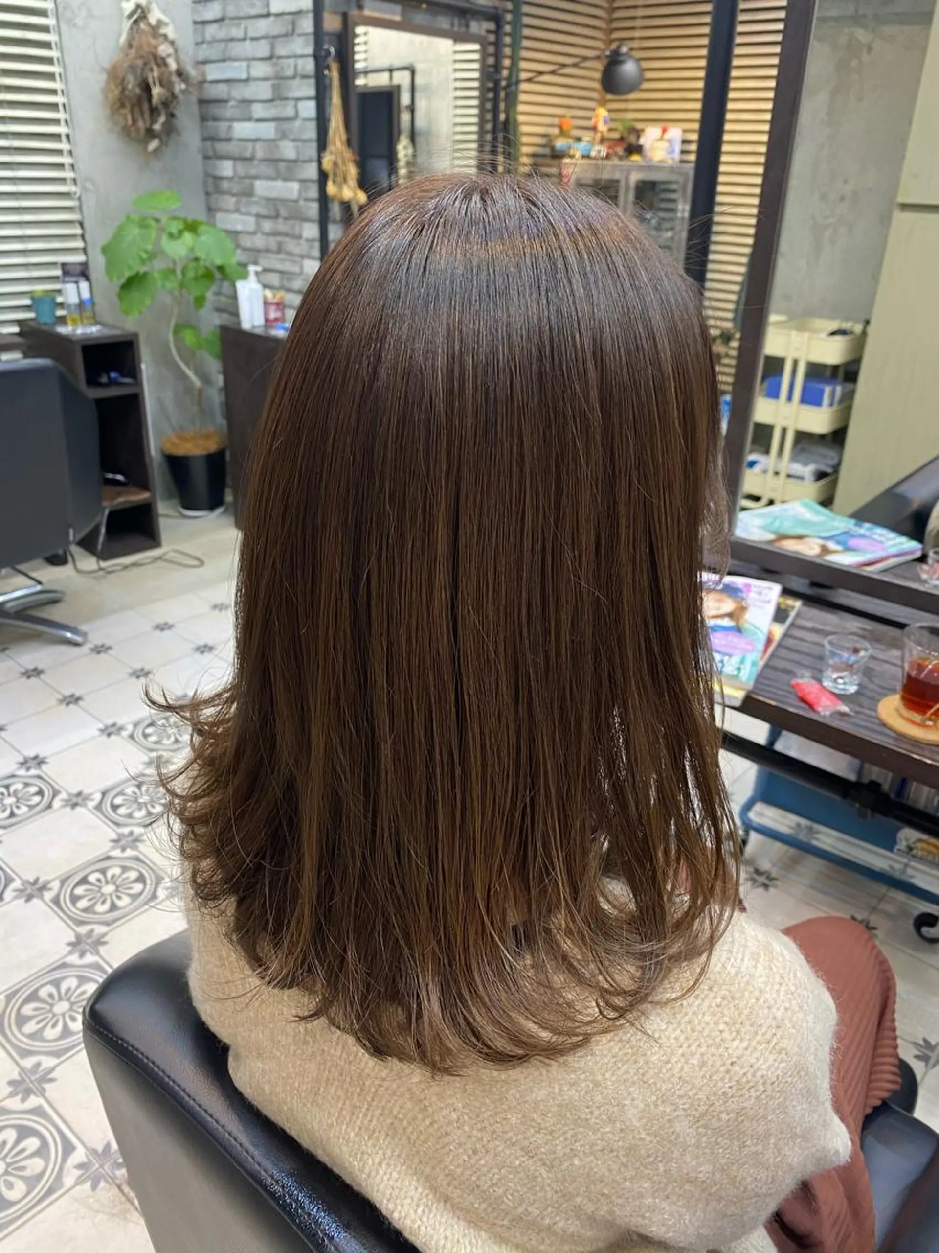 セミロング カラー 学生 トリートメント 韓国ヘア☁️ mitsukiのヘアスタイル