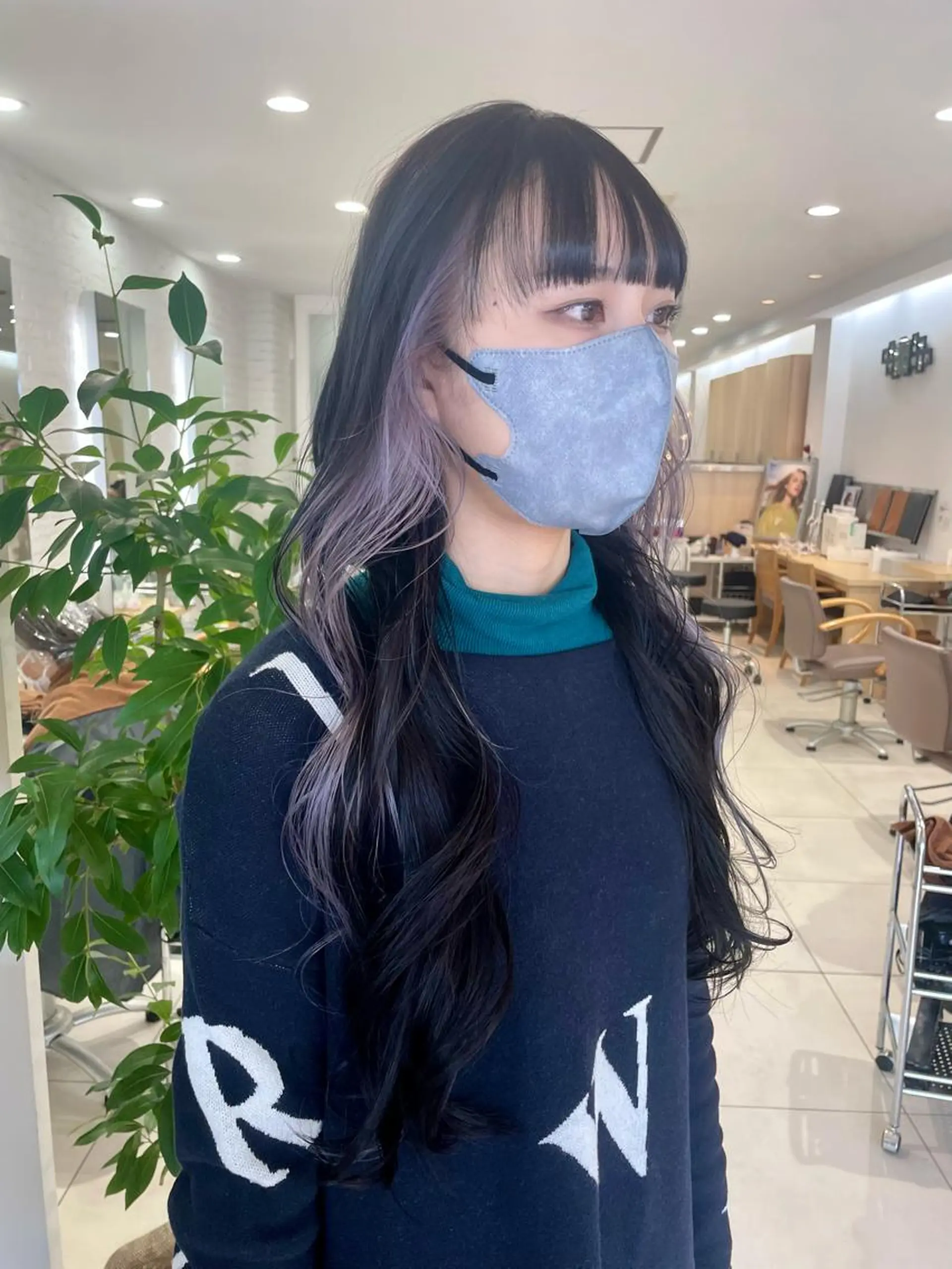 ロング 顔まわりレイヤー 姫カット 韓国風ヘア レイヤーカット ロング ヘアカラー トリートメント nuu 栄所属・🧸SAKI🎀 韓国レイヤーのヘアスタイル