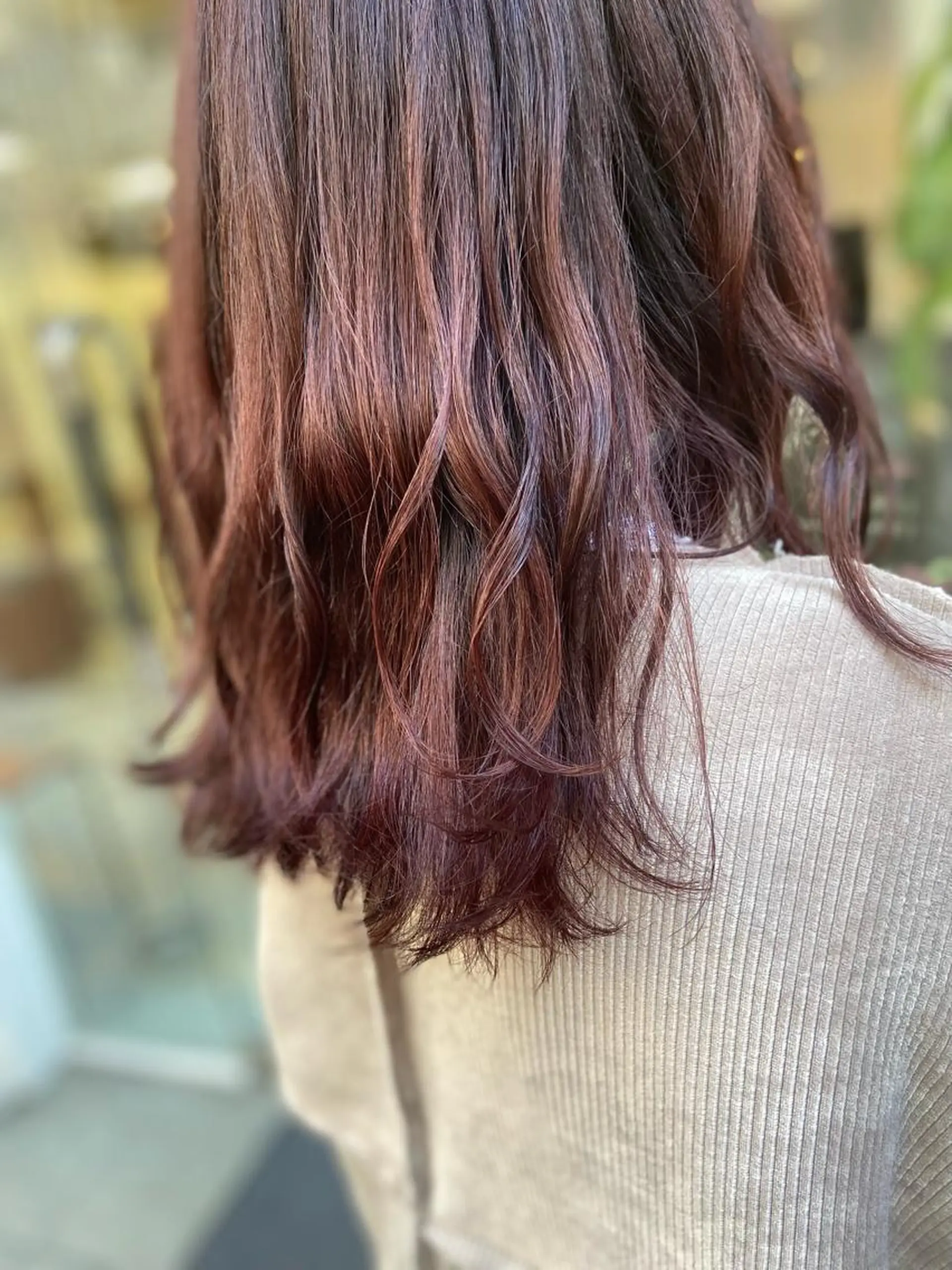 セミロング カラー ブラウンカラー ピンクカラー ピンクブラウン ヘアカラー トリートメント 菊地 美憂のヘアスタイル