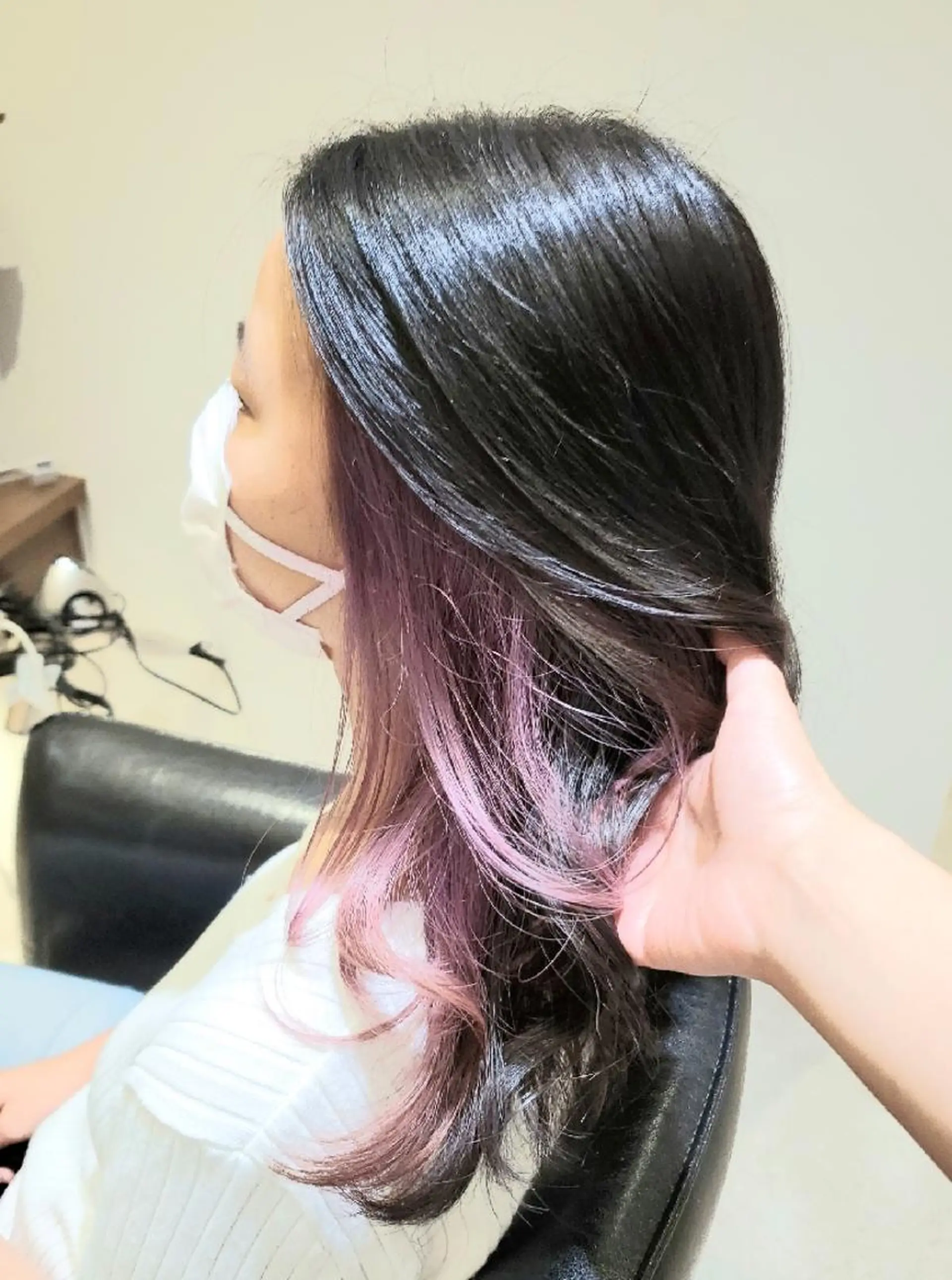 ロング カラー ブリーチ インナーカラー パープルカラー バイオレットカラー 💎カラー特化💎 長嶺文江💎のヘアスタイル