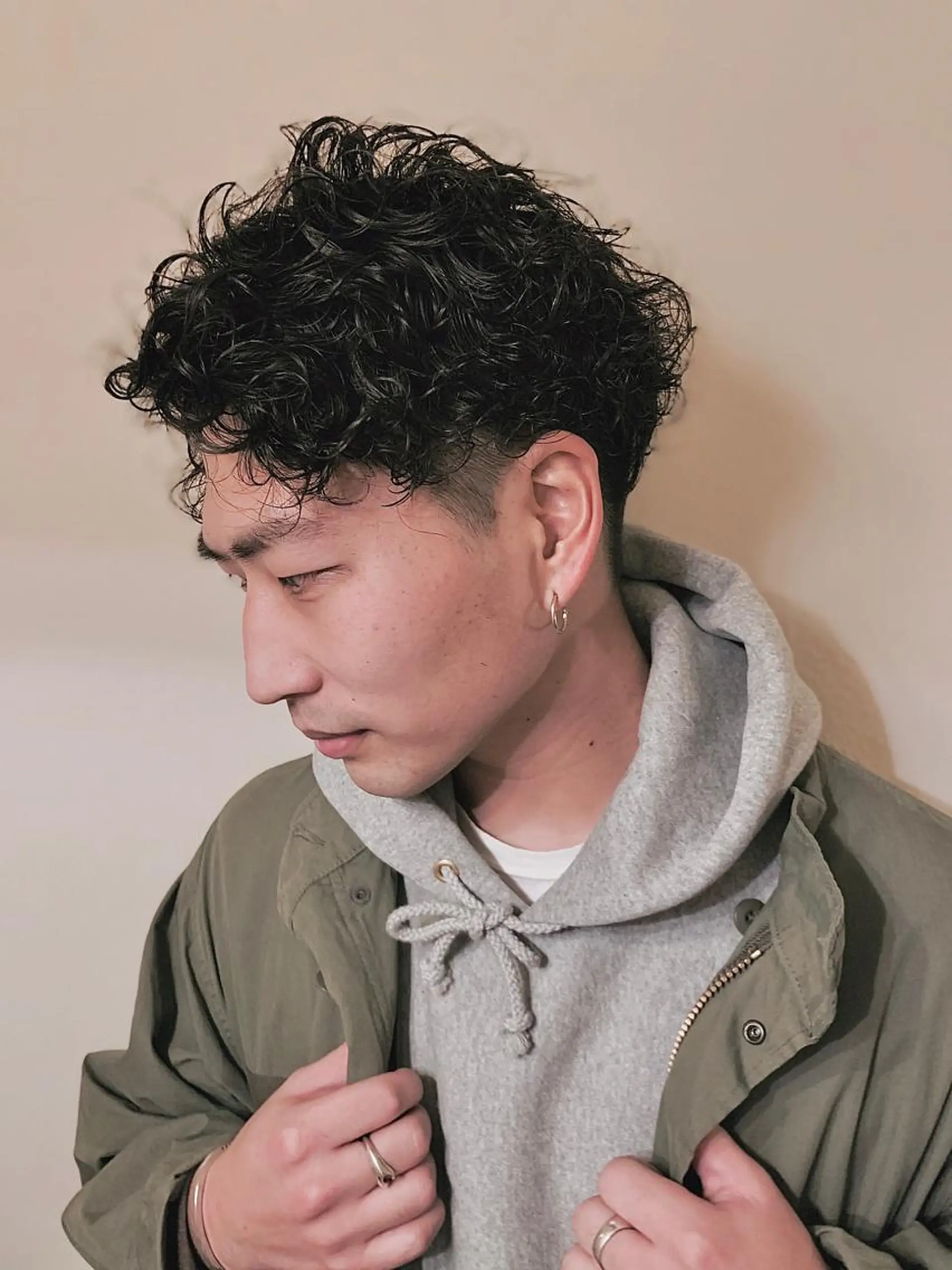 ミディアム パーマ メンズ HIROGINZA ヒロ銀座 青山所属・マツオ リュウホウ🐉のヘアスタイル