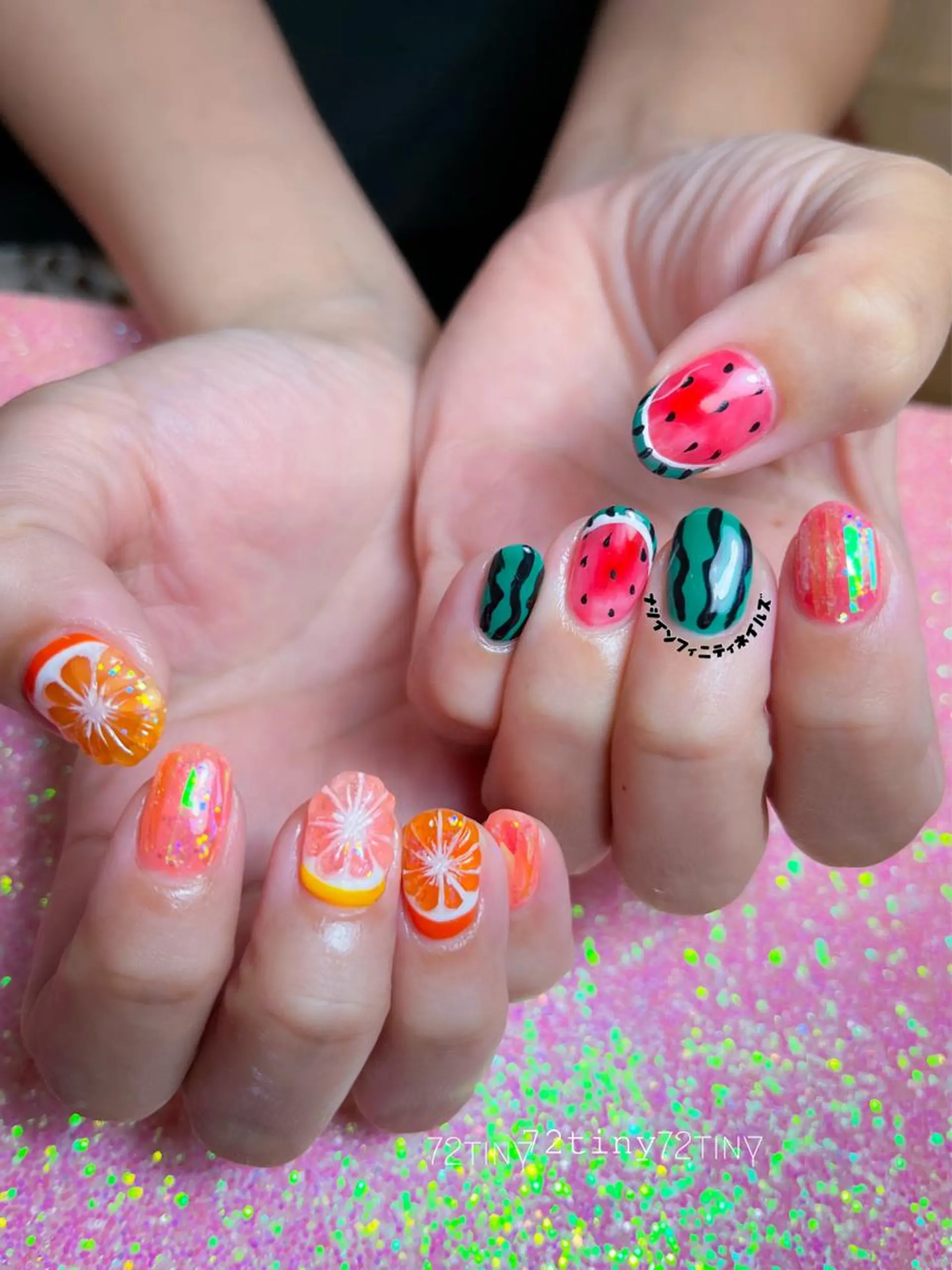 ネイル 夏ネイル ハンドネイル ハンドケア ナツインフィニティ ネイルズ(なつ)のネイルデザイン