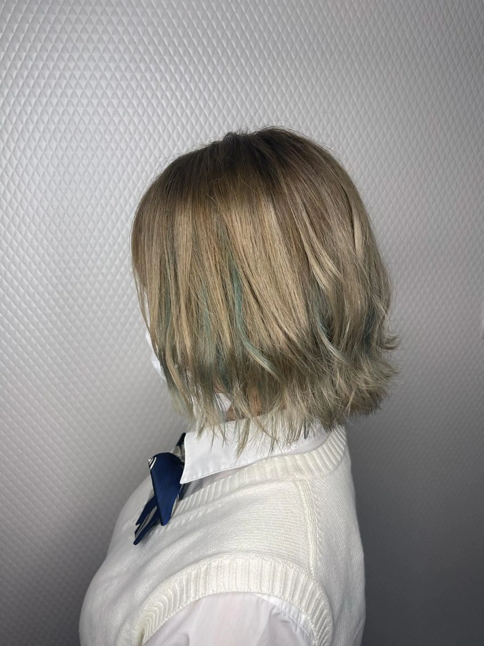 ミディアム カラー ヘアアレンジ ベージュカラー ミルクティーベージュ カット ヘアカラー 🧶ブリーチカラー TERU🧶のヘアスタイル