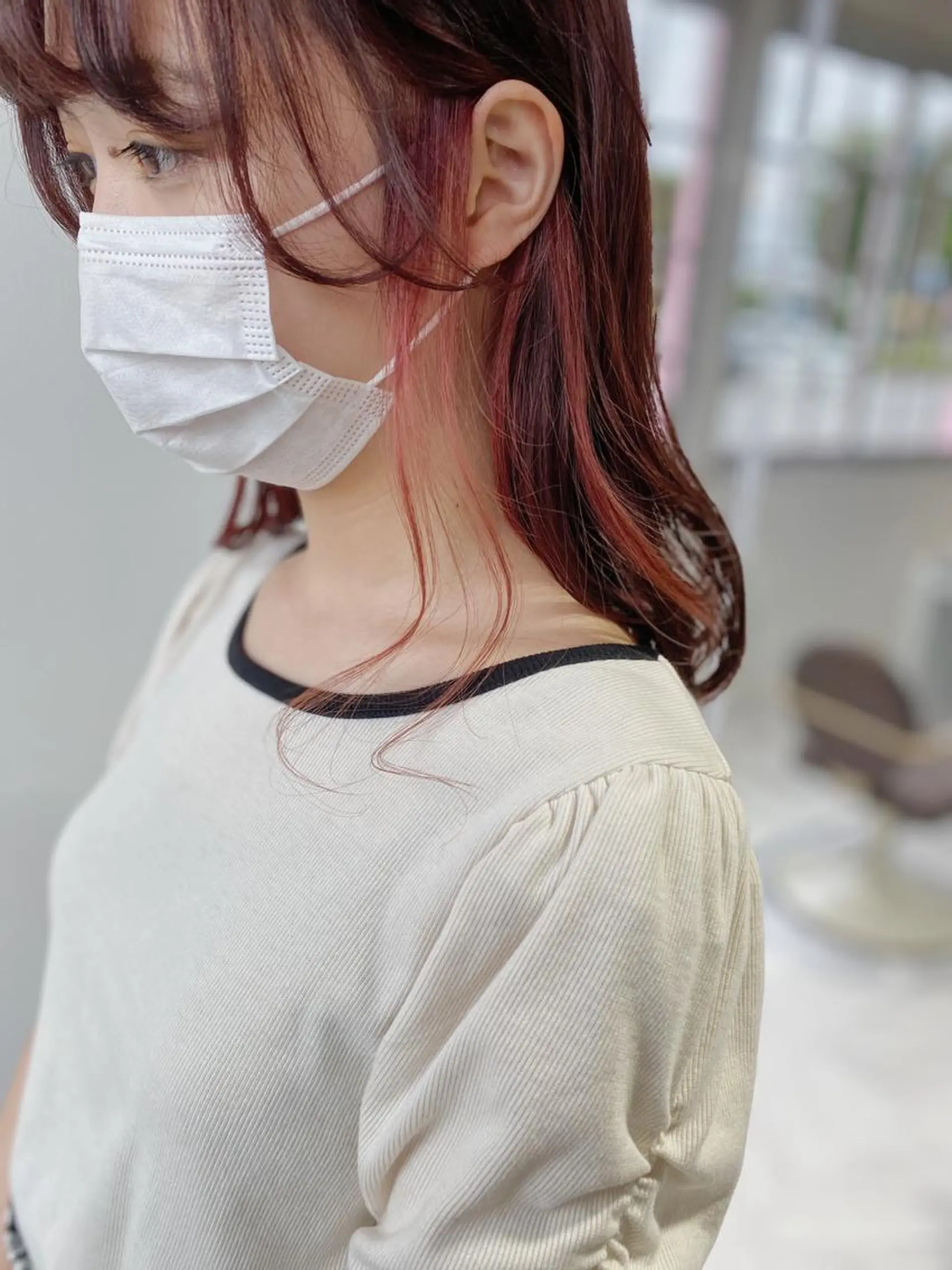 ミディアム カラー イヤリングカラー 新井 広之のヘアスタイル