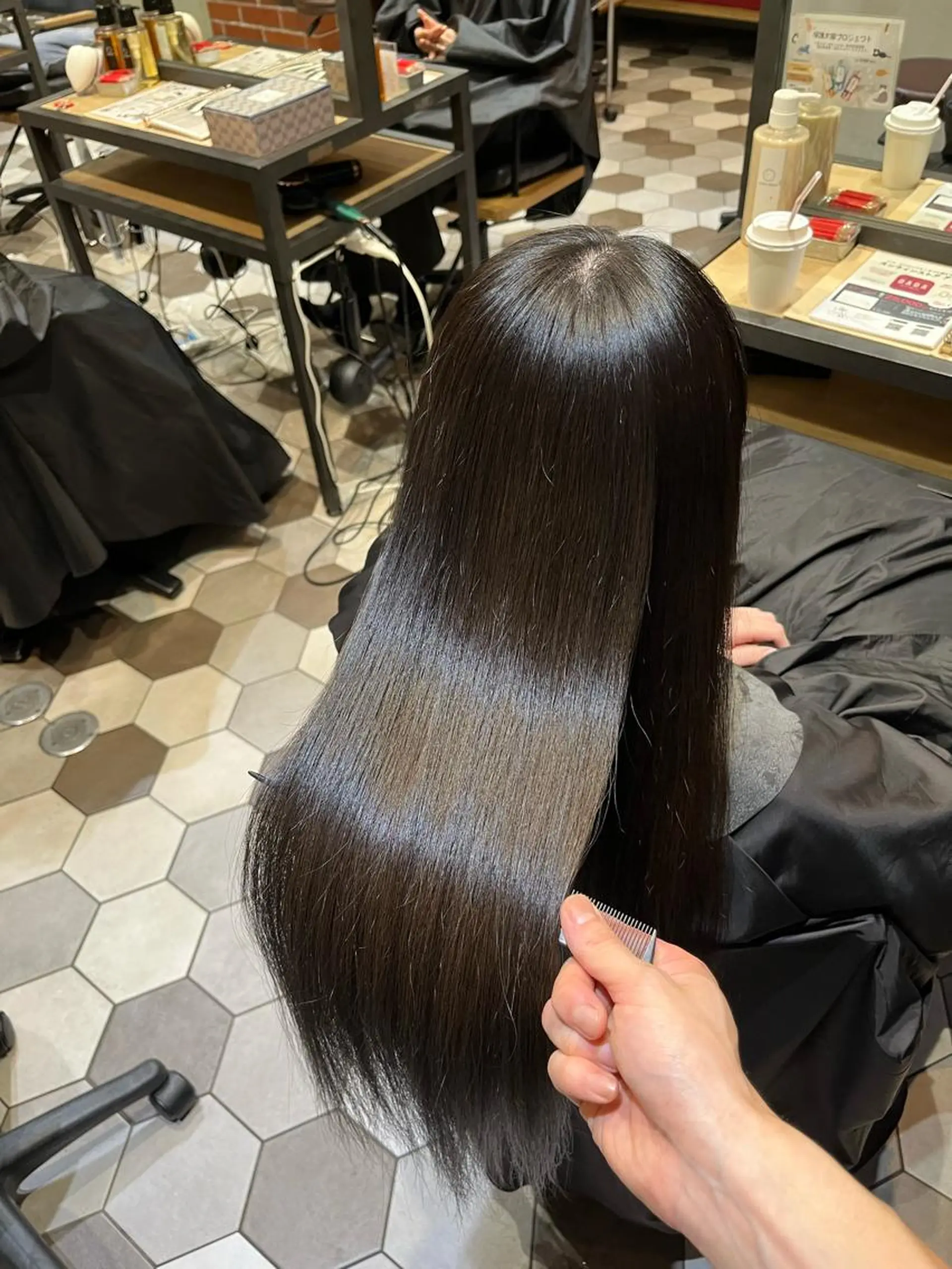 ロング カット ヘアカラー トリートメント 韓国風🫧髪質改善 村上　蒼生のヘアスタイル