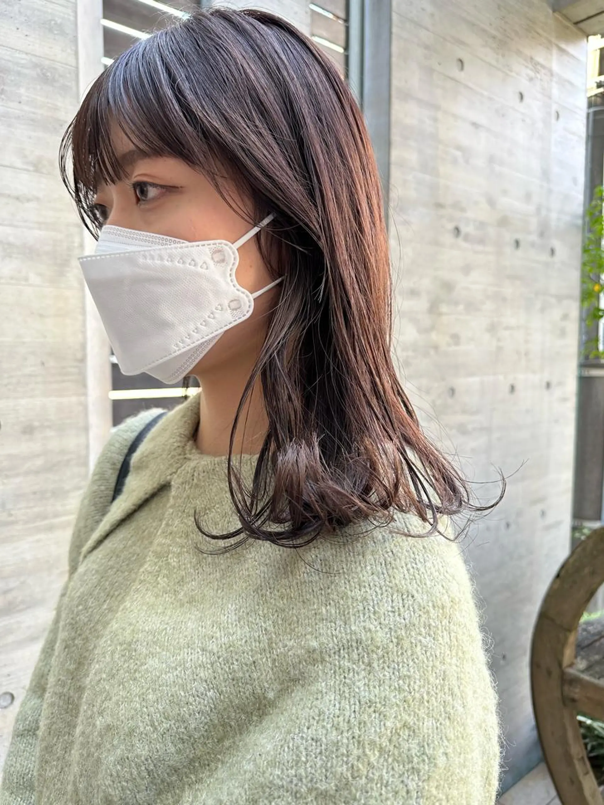 ミディアム カラー ブラウンカラー ラベンダーカラー ラベンダーブラウン SALTWATER AYARIのヘアスタイル