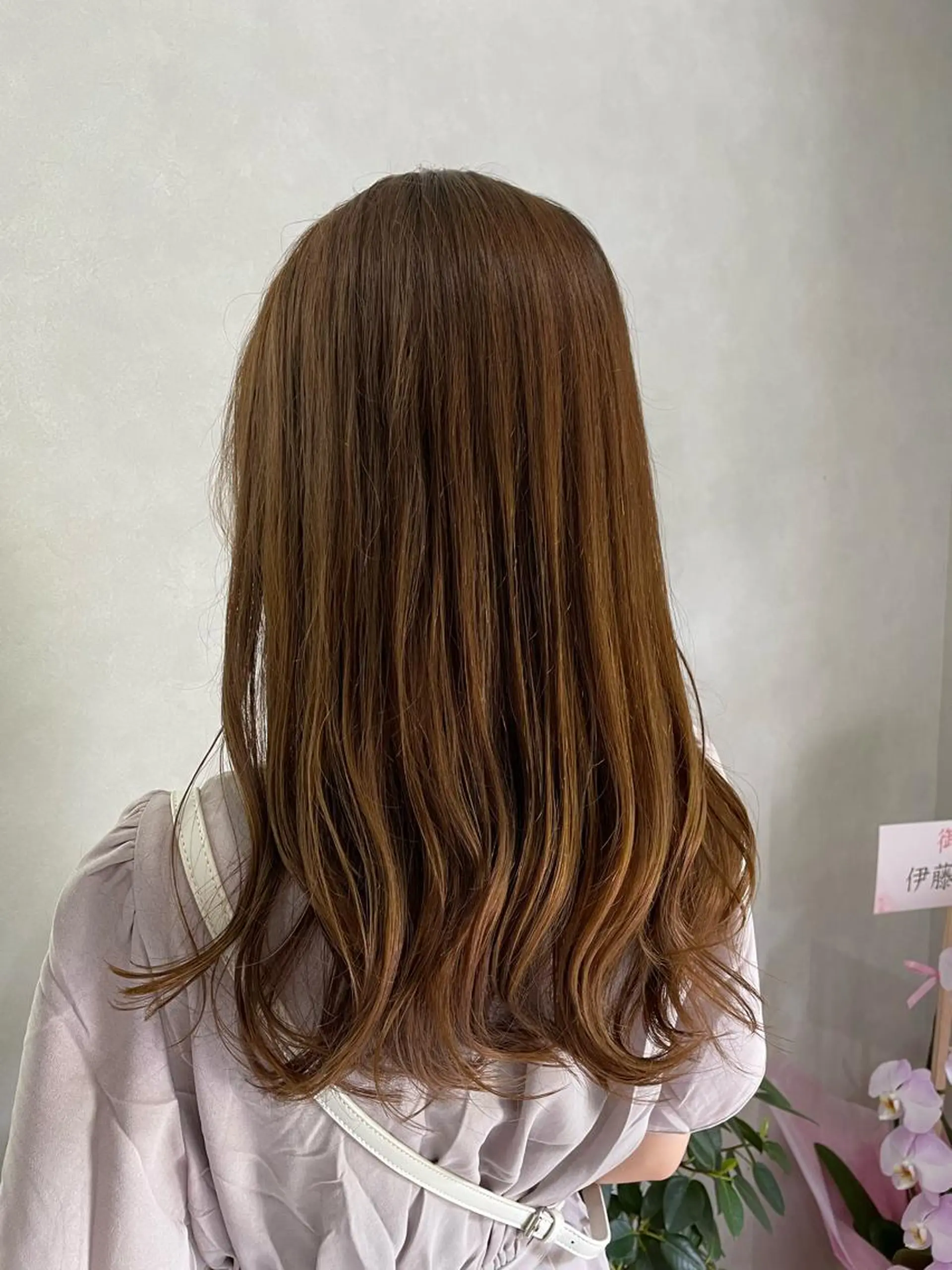 セミロング カラー ベージュカラー ミルクティーベージュ allum所属・福村 拓也のヘアスタイル