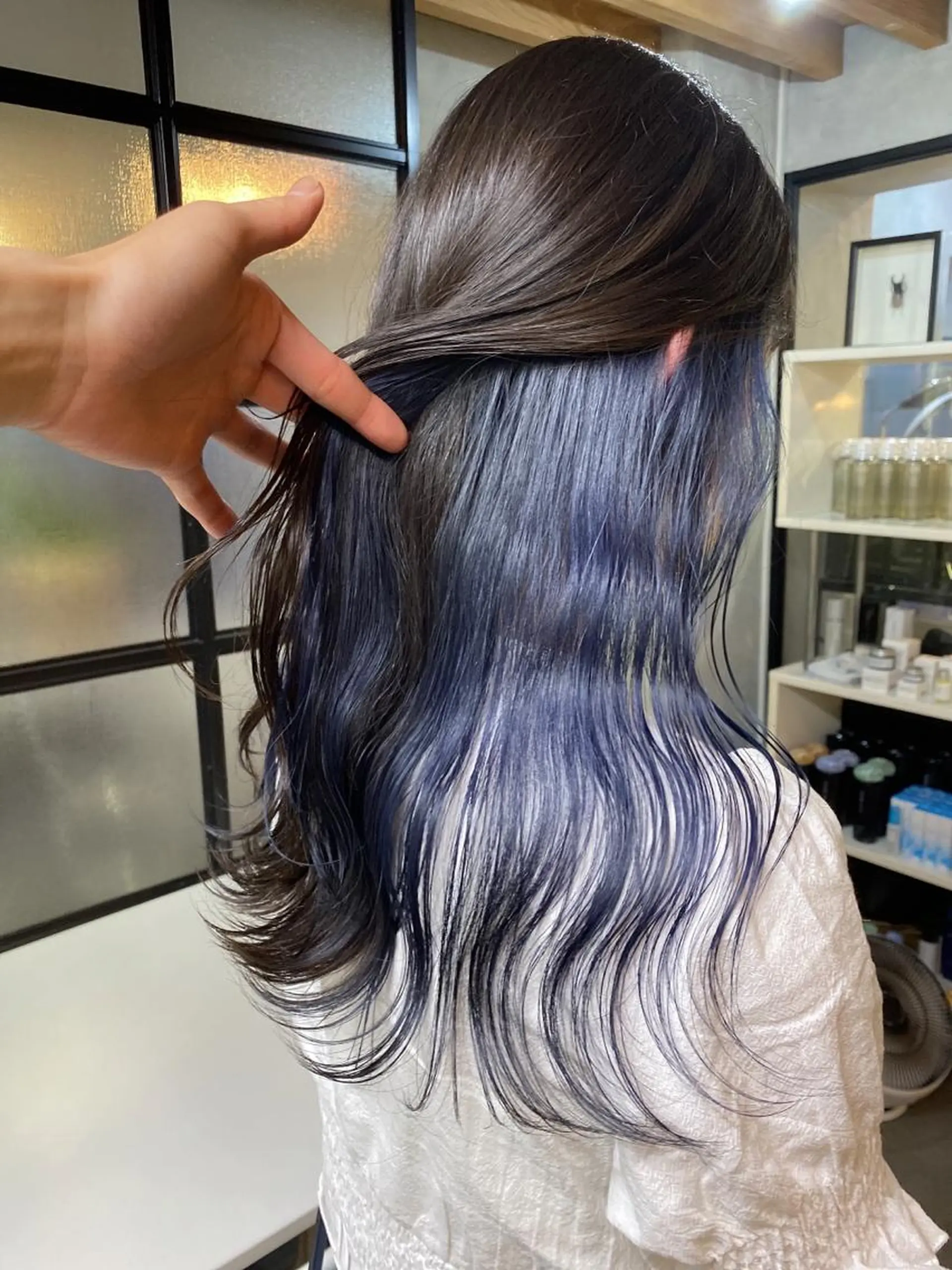 ロング カラー ヘアアレンジ ヘアカラー 切りっぱなしボブ/ デザインカラー店長のヘアスタイル