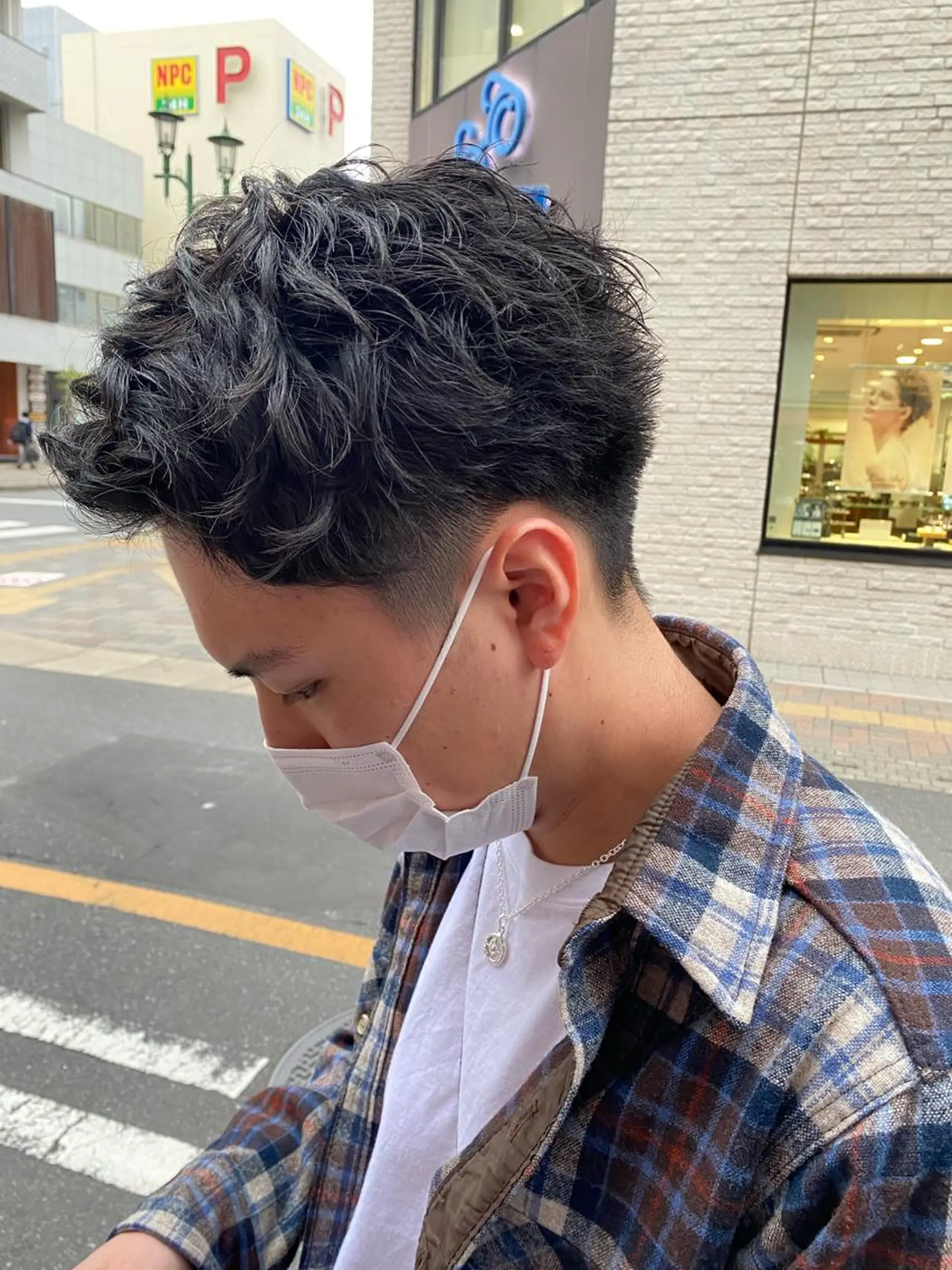 メンズ アップバング 刈り上げ 柏メンズパーマ特化 蛯谷  晃裕のヘアスタイル