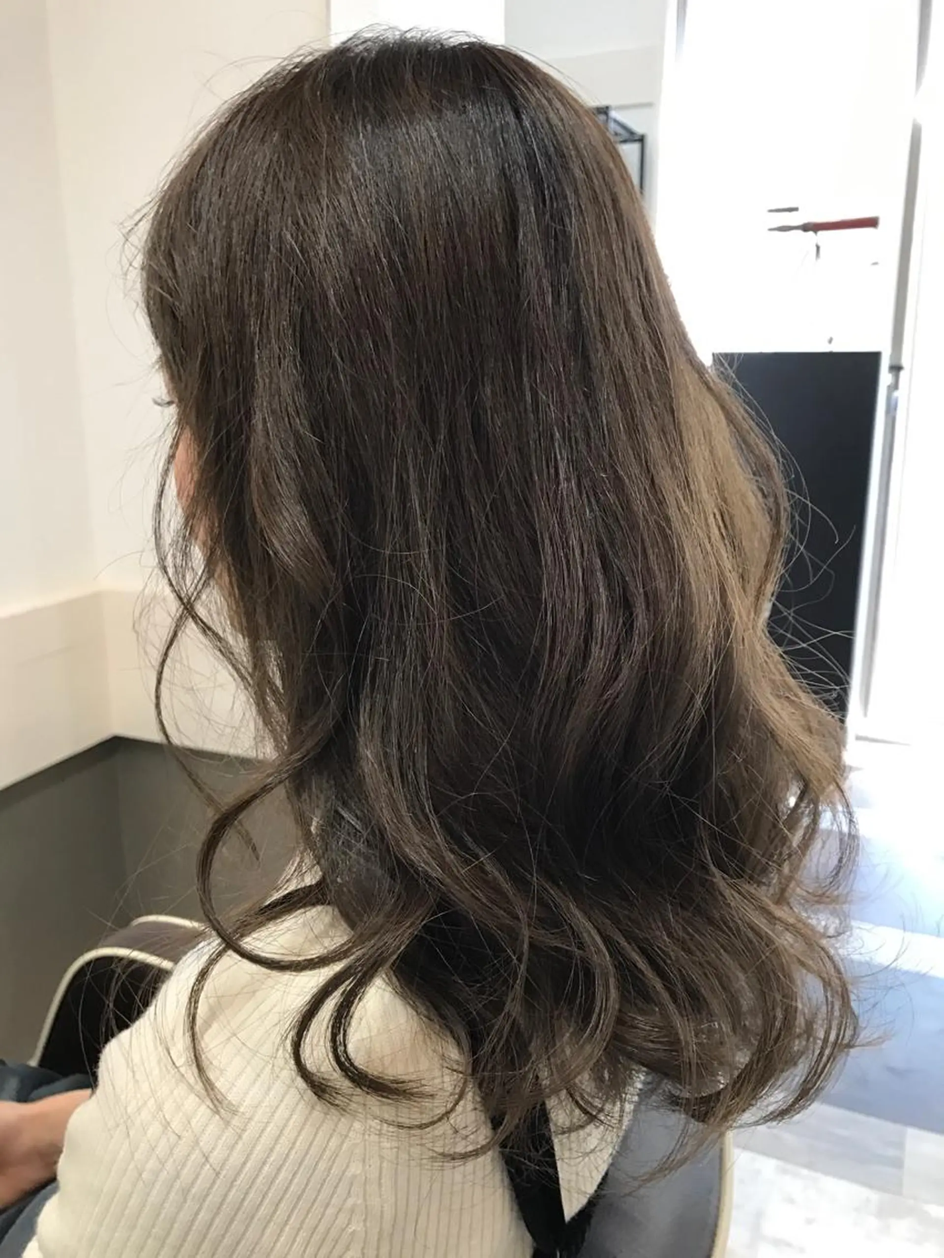 セミロング カラー ブリーチ グレージュ ブリーチなしカラー GiseL天神カラー 髪質改善/ブリーチのヘアスタイル