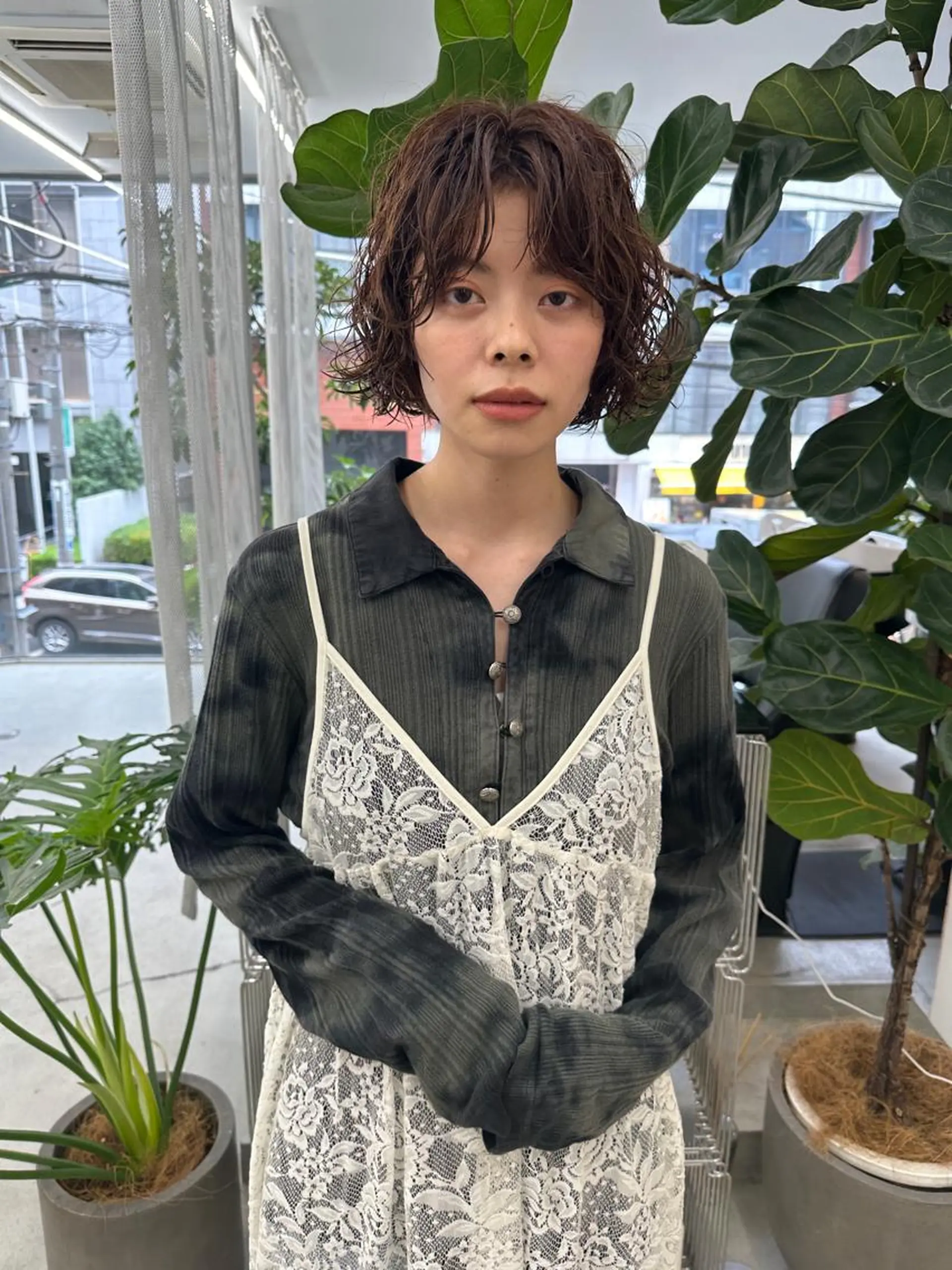 ショート パーマ ボブ ニュアンスパーマ カット パーマ トリートメント ボブ/レイヤー/ケア パーマ/リュウタのヘアスタイル