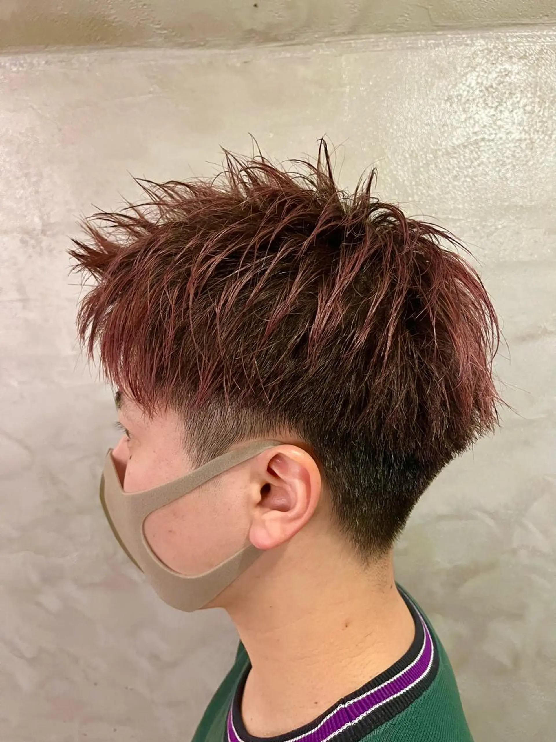 カラー メンズ レッドカラー ヘアカラー FUJINO RYOのヘアスタイル
