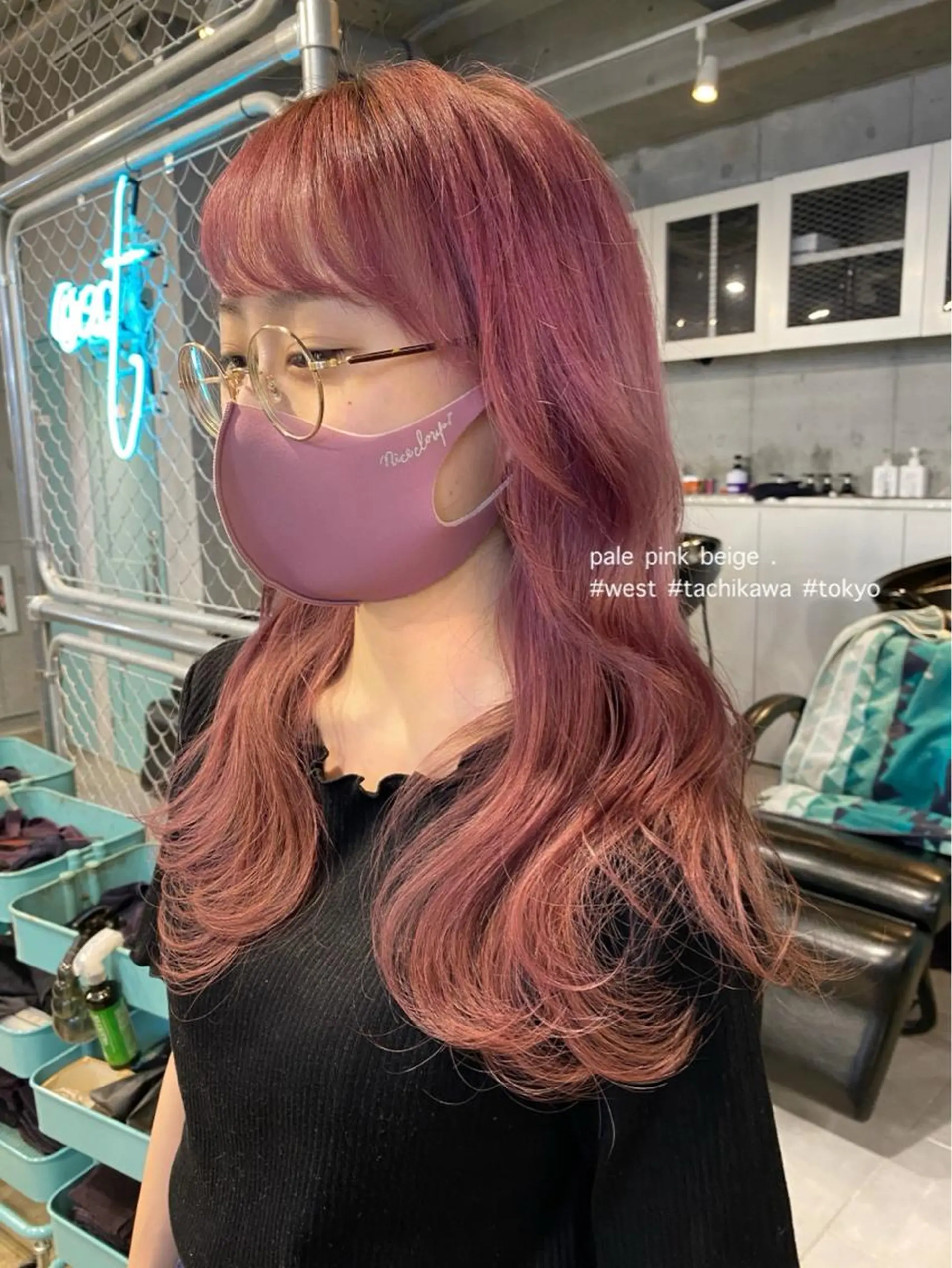 ロング カラー アッシュ ベージュカラー ラベンダーカラー ラベンダーピンク ピンクカラー 竹嶌 健吾のヘアスタイル