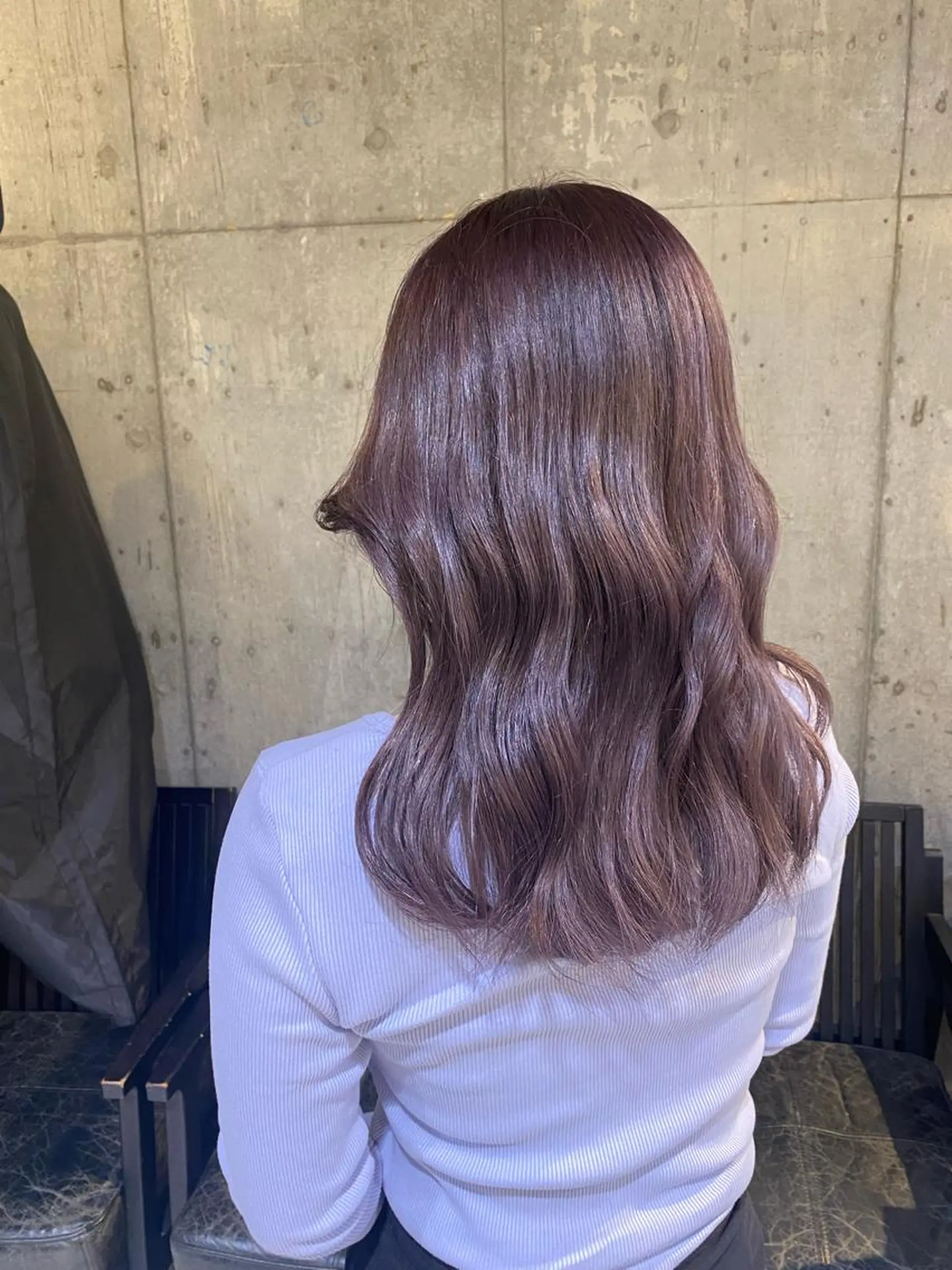 セミロング カラー アッシュ ベージュカラー 黒髪 ブルーカラー ブルーブラック カット ヘアカラー トリートメント 透明感/韓国風 🤍mito🤍のヘアスタイル