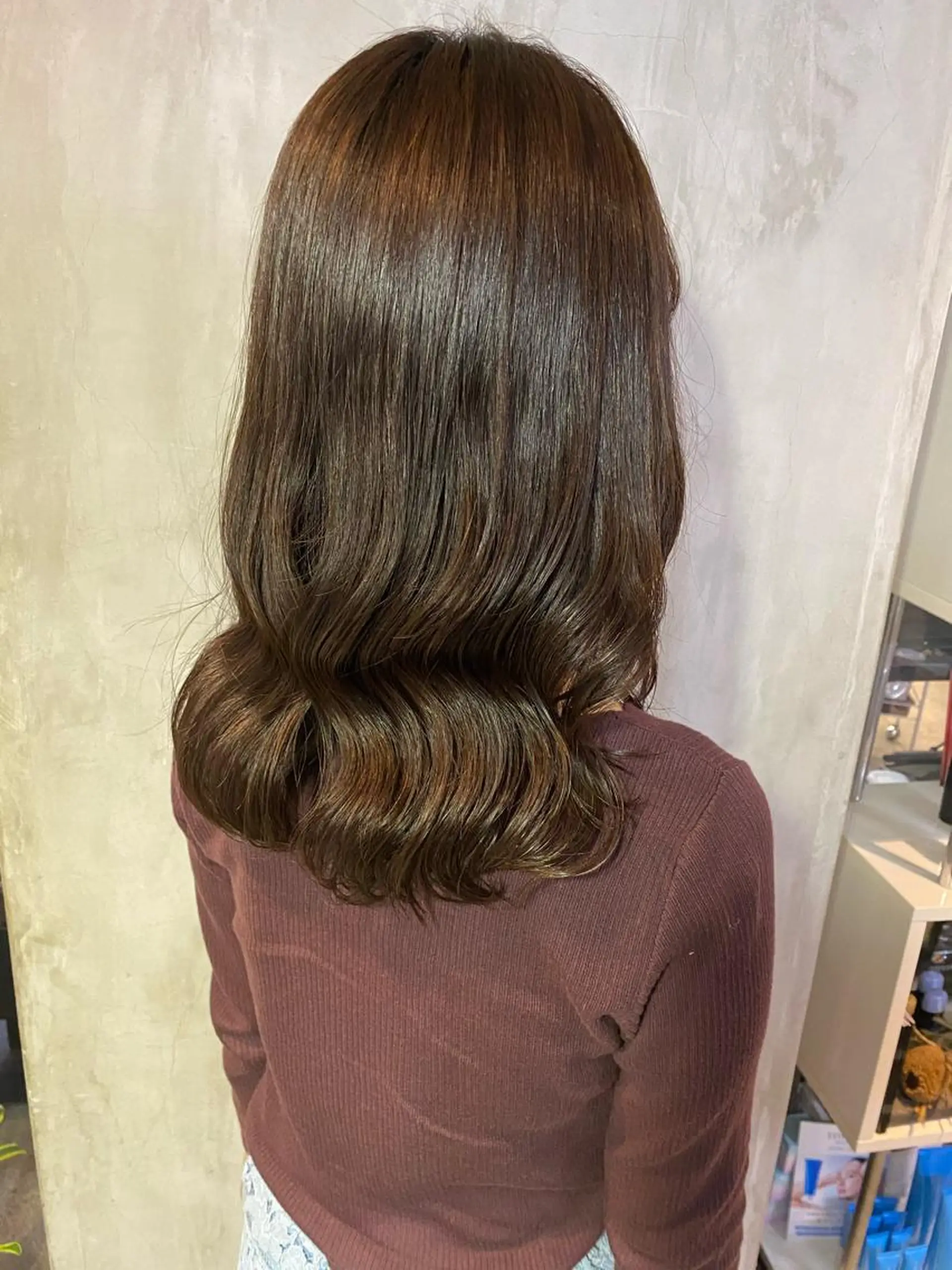 セミロング カラー ヘアアレンジ 切りっぱなしボブ/ デザインカラー店長のヘアスタイル