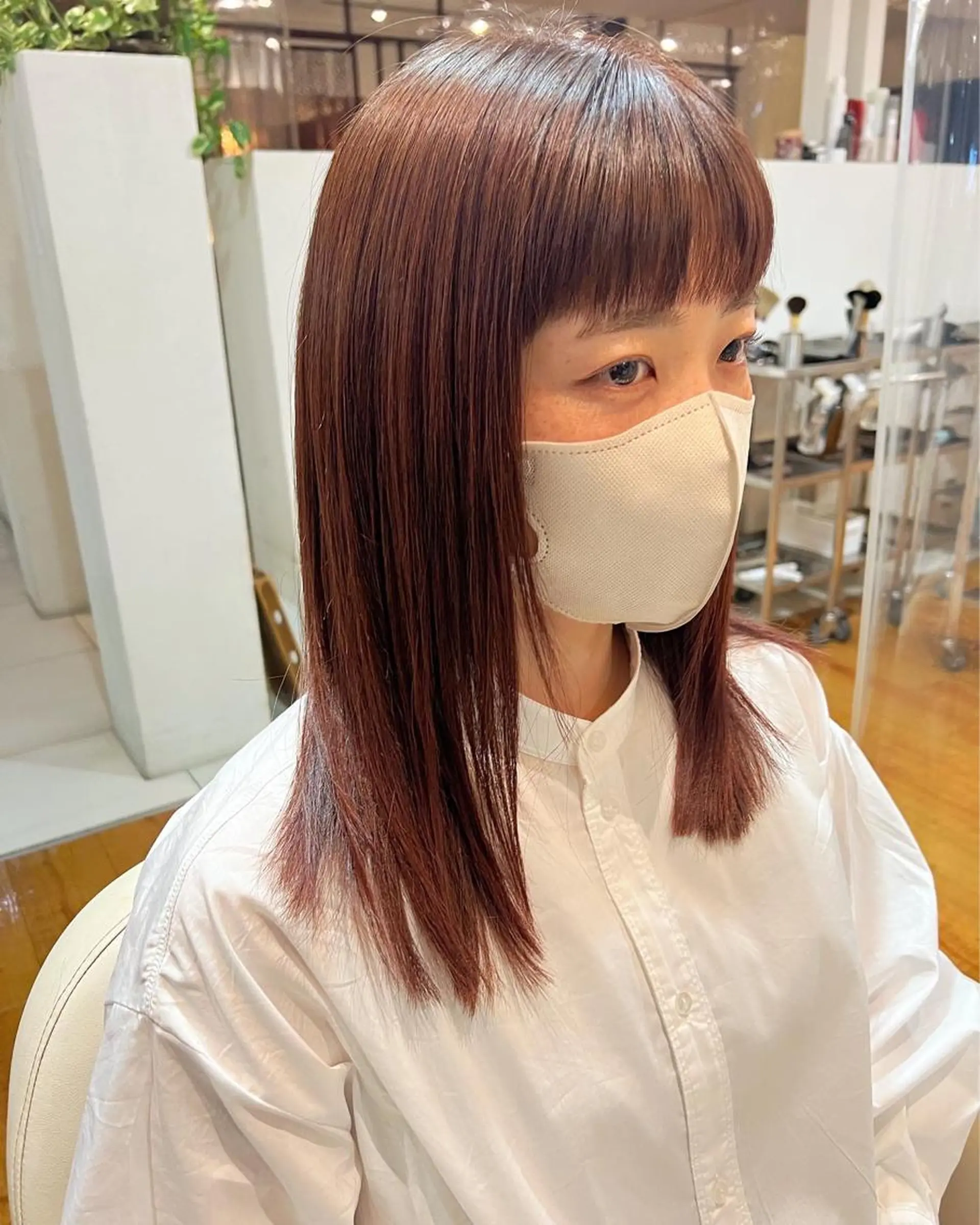 セミロング カラー 縮毛矯正 菅原 リキヤのヘアスタイル