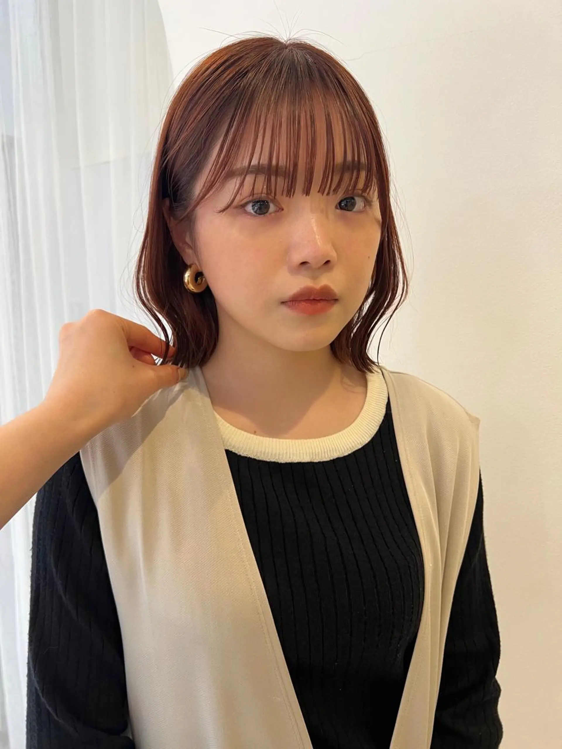 ミディアム カット ヘアカラー トリートメント 淺井 捺央のヘアスタイル