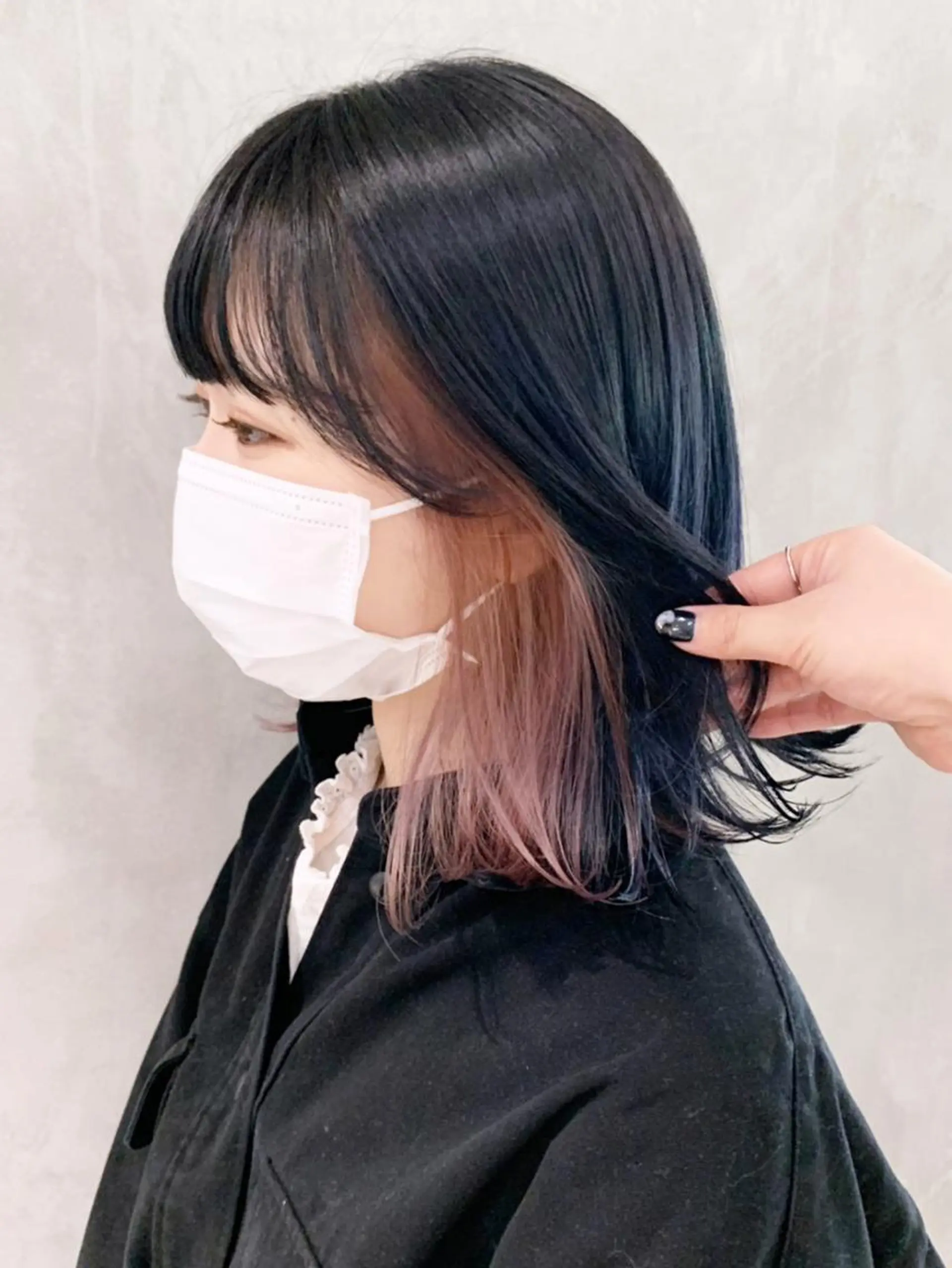 ミディアム カラー パーマ ヘアアレンジ ピンクカラー ボブ ITbyALBUM 中野店のヘアスタイル