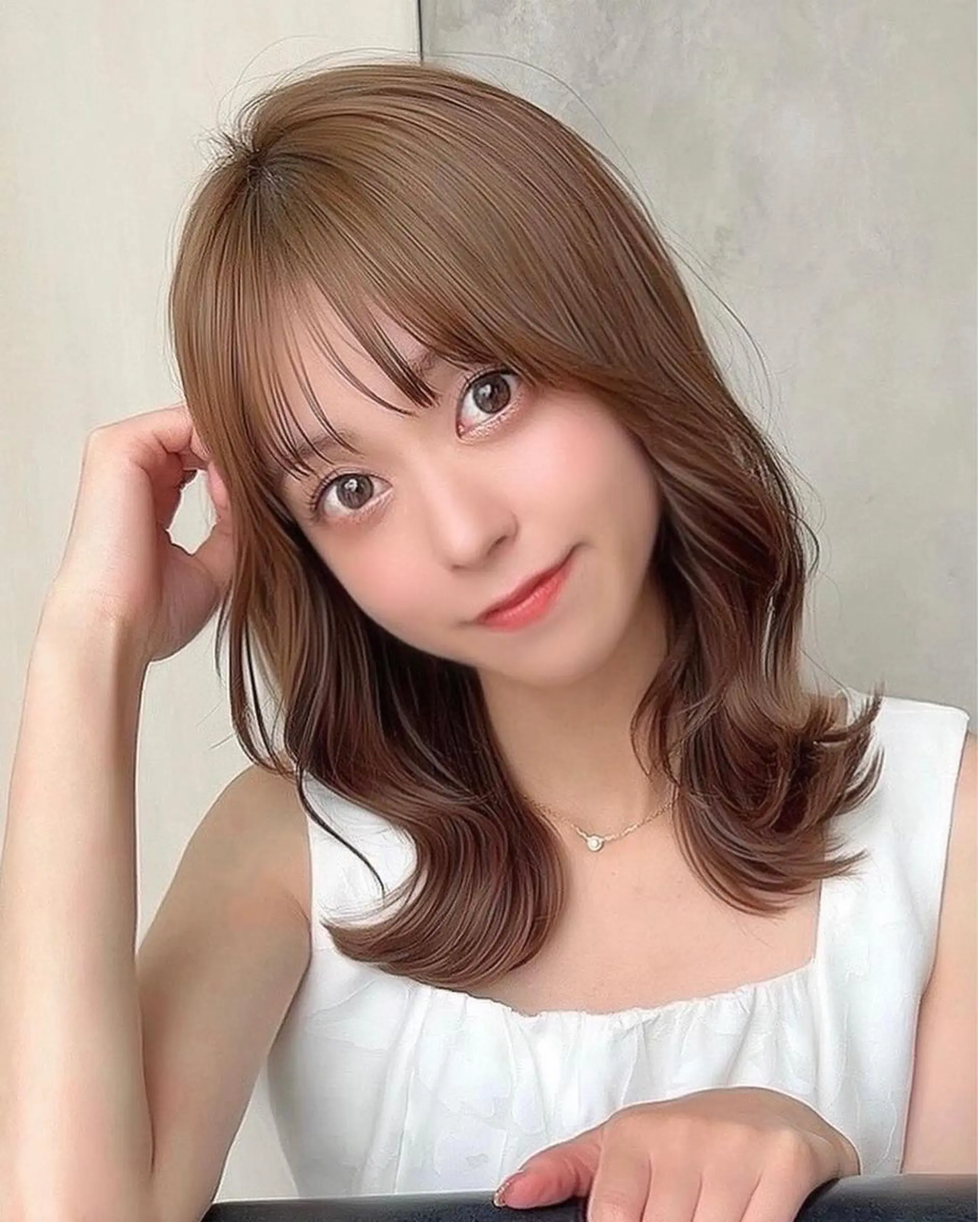 セミロング くびれヘア 髪質改善 縮毛矯正 カット トリートメント 🧡くびれヘア/前髪 顔周り🧡久原結衣のヘアスタイル