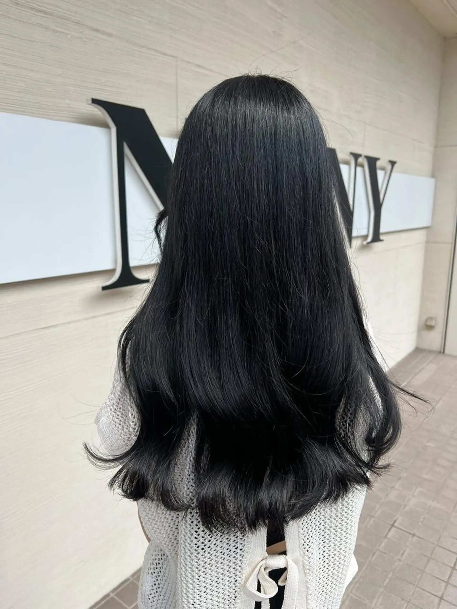 ロング カラー 黒髪 ブルーカラー ブルーブラック メンズ/メンズパーマ 服部太地のヘアスタイル