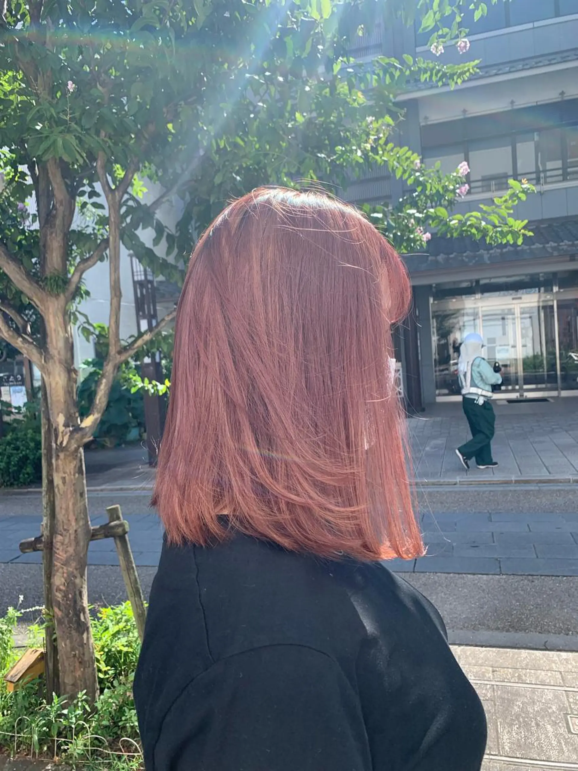 ミディアム カラー ブリーチ ブラウンカラー ピンクカラー ピンクブラウン Lunapiena所属・Lunapiena 🫧ナナのヘアスタイル