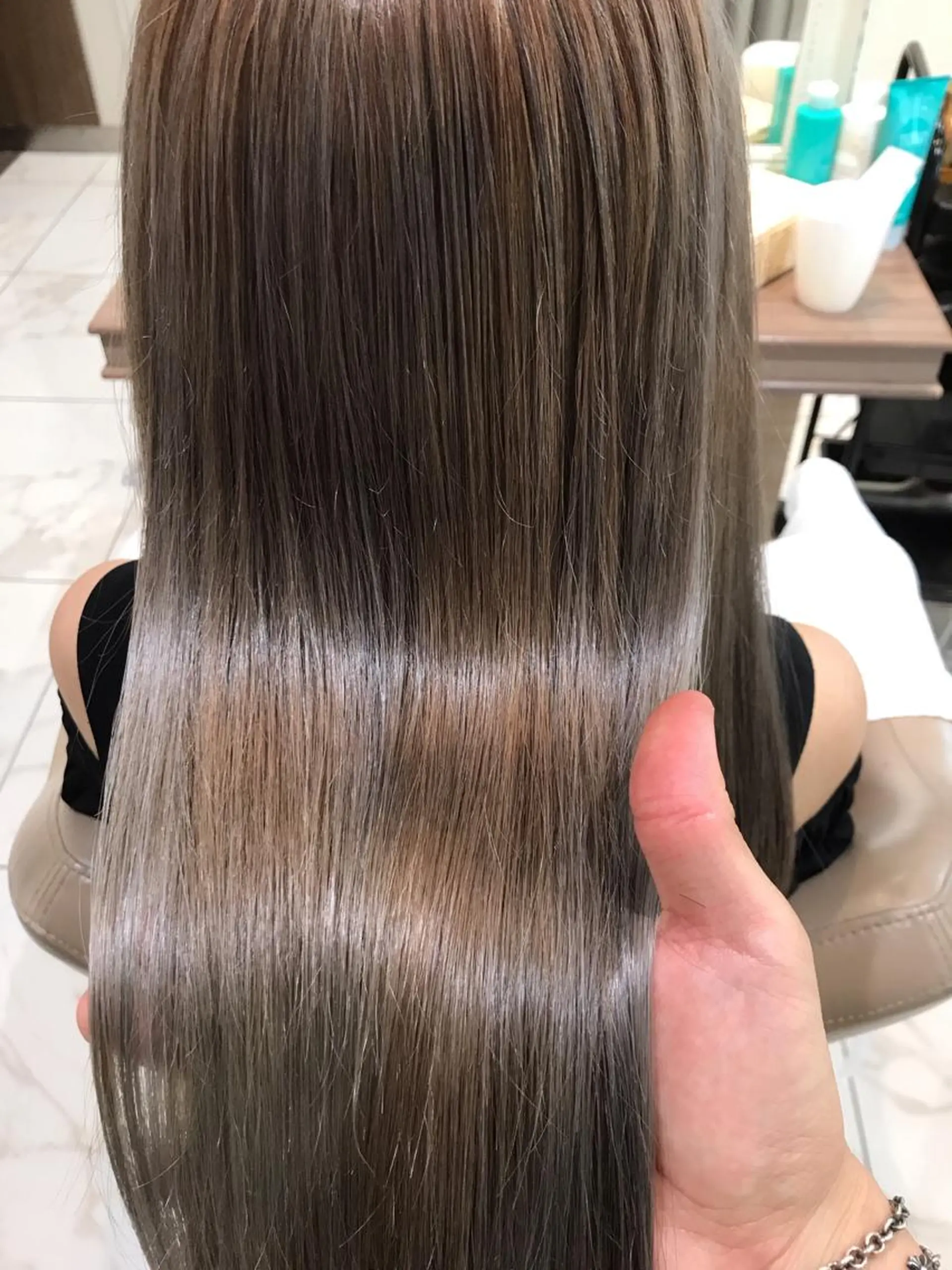 ロング パーマ 伸ばしかけ 髪質改善 縮毛矯正 トリートメント CURE nex the salon所属・清野 大のヘアスタイル