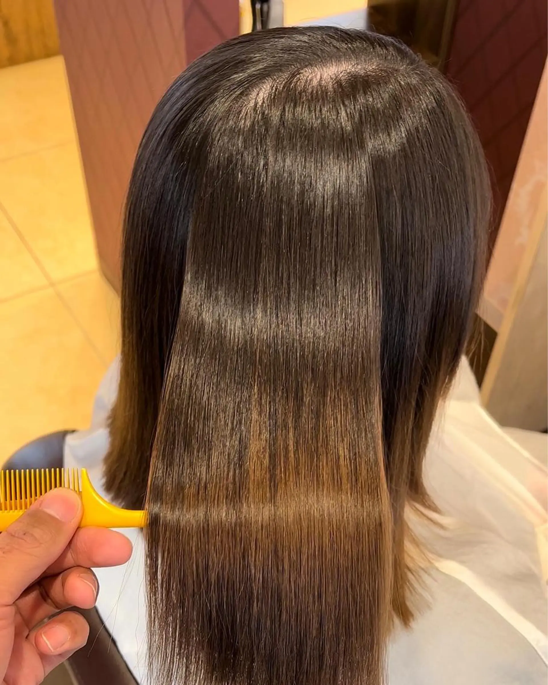 セミロング 髪質改善 縮毛矯正 縮毛矯正 トリートメント 工藤 勇樹のヘアスタイル