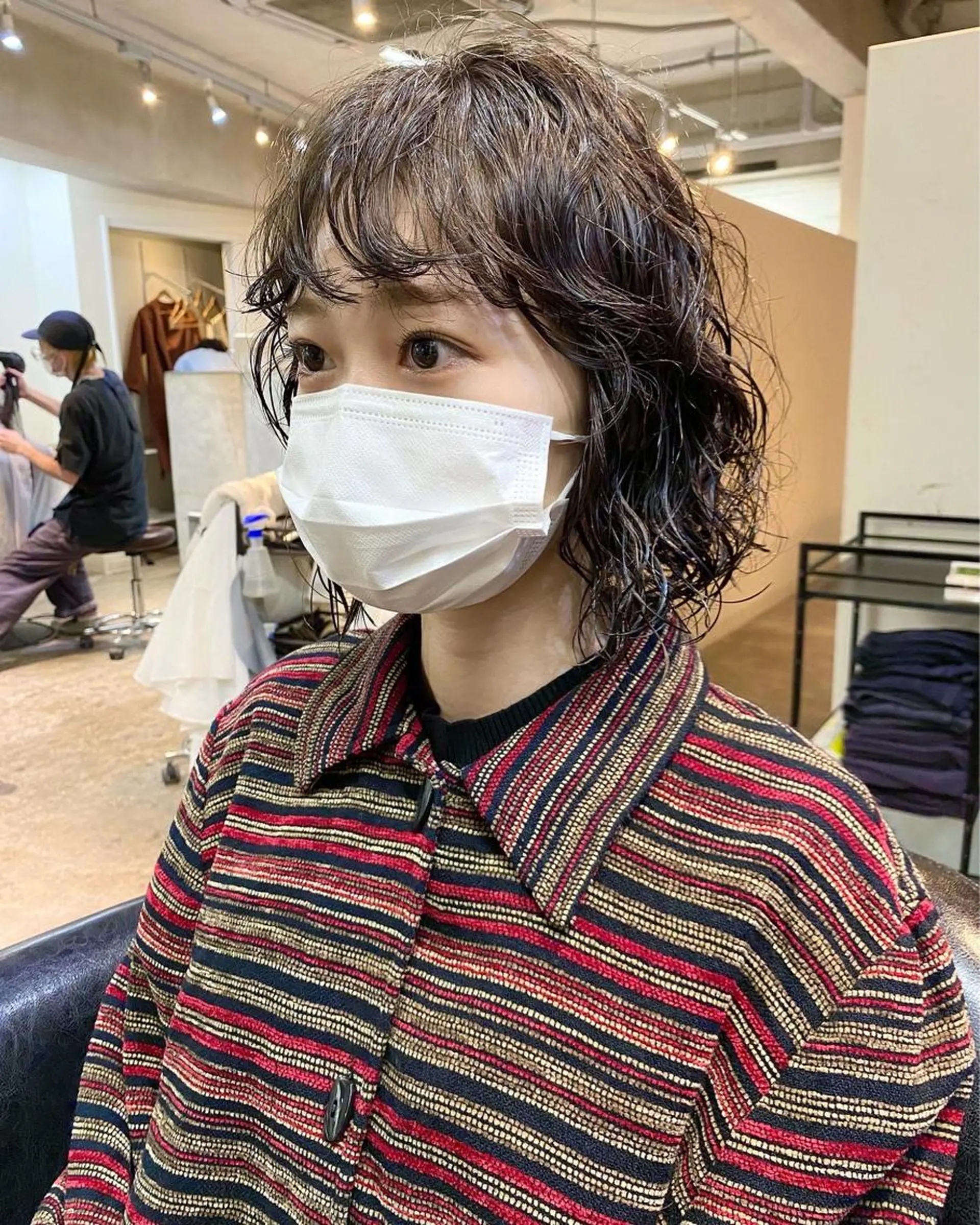 ミディアム パーマ カット パーマ トリートメント 下北沢 soiのヘアスタイル
