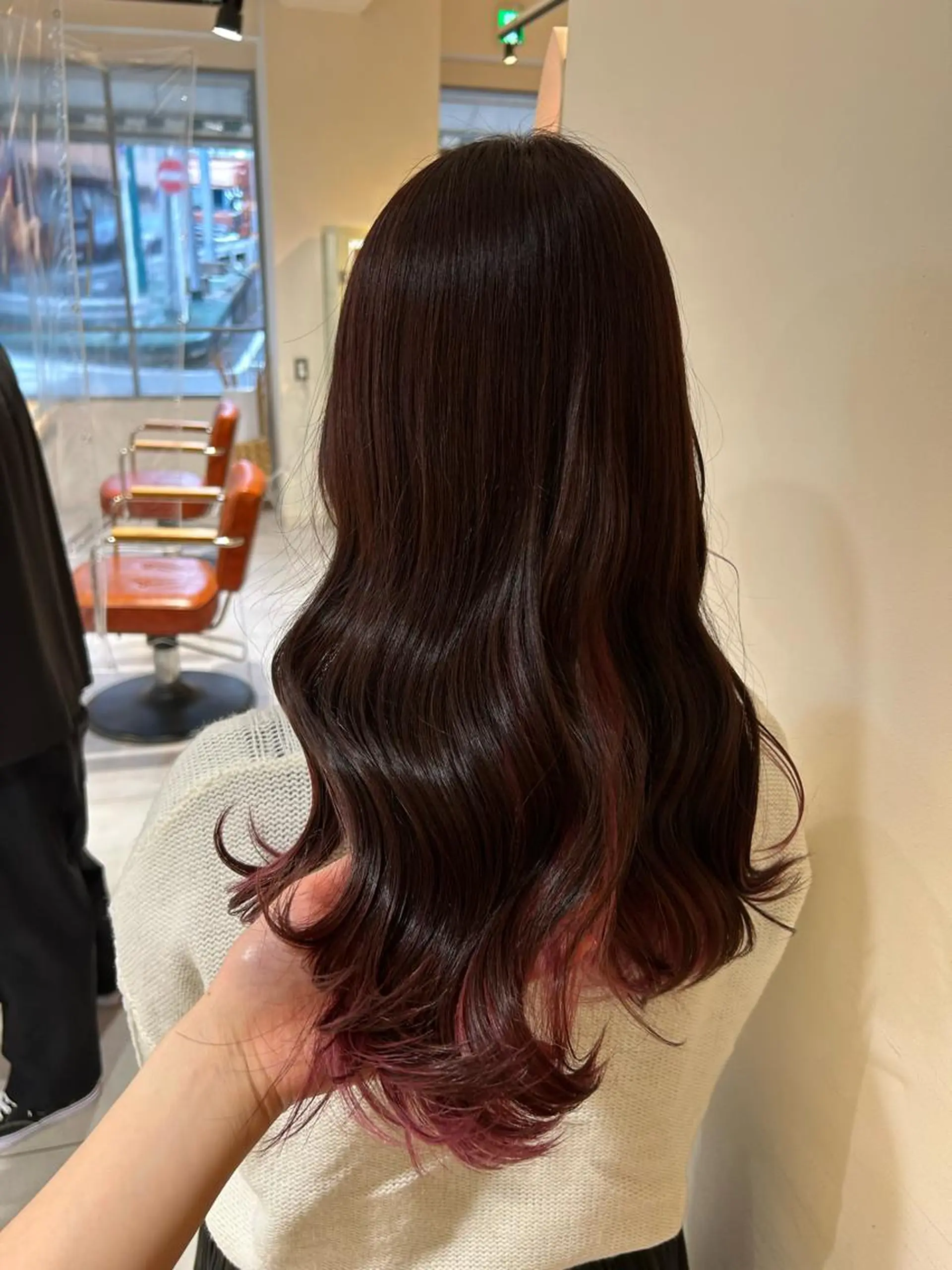 ロング カラー 関口 桃花🌷 暖色カラーのヘアスタイル