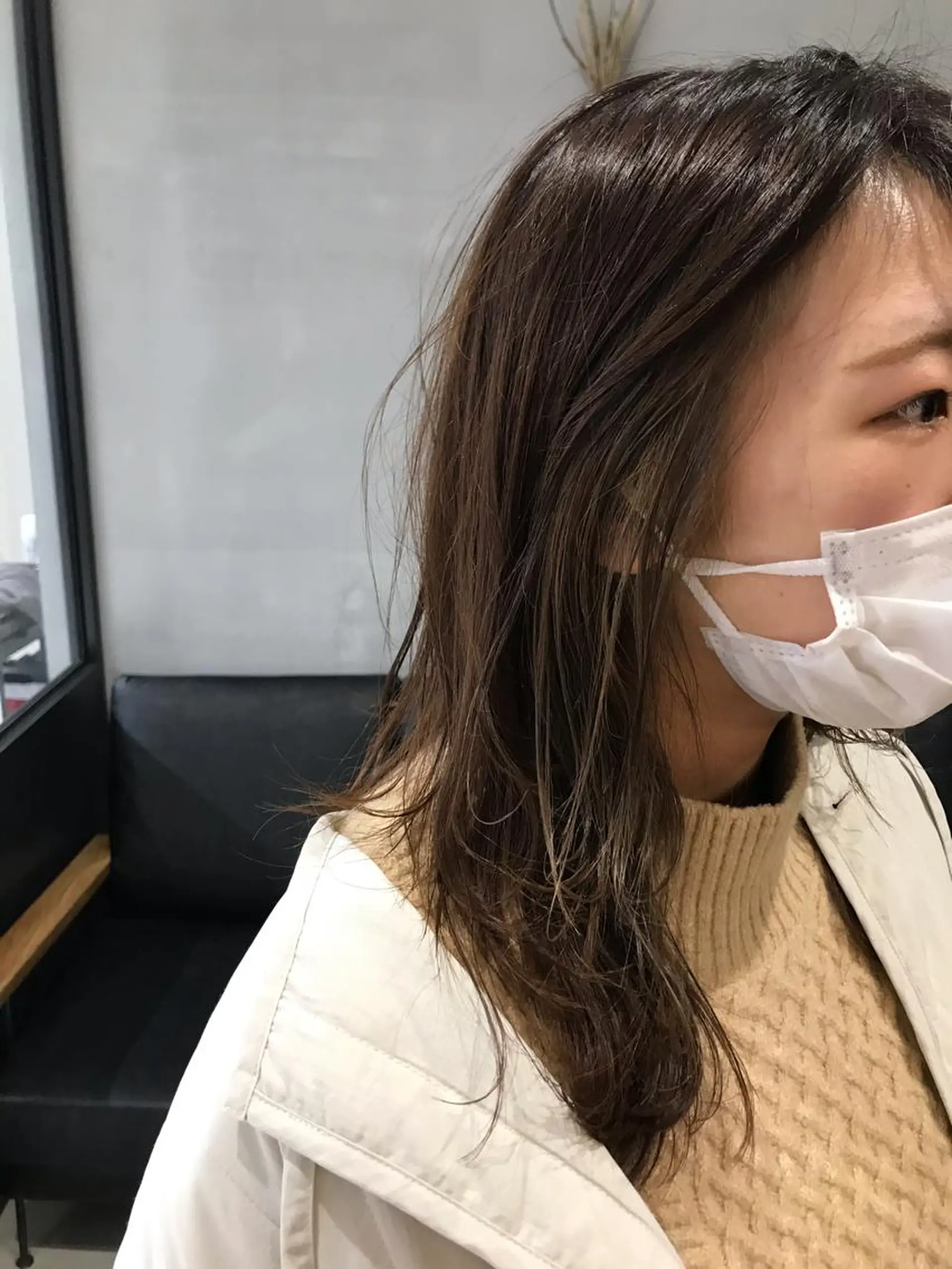 セミロング 暖色カラー🍊 ボブ🌿顔周りcutのヘアスタイル