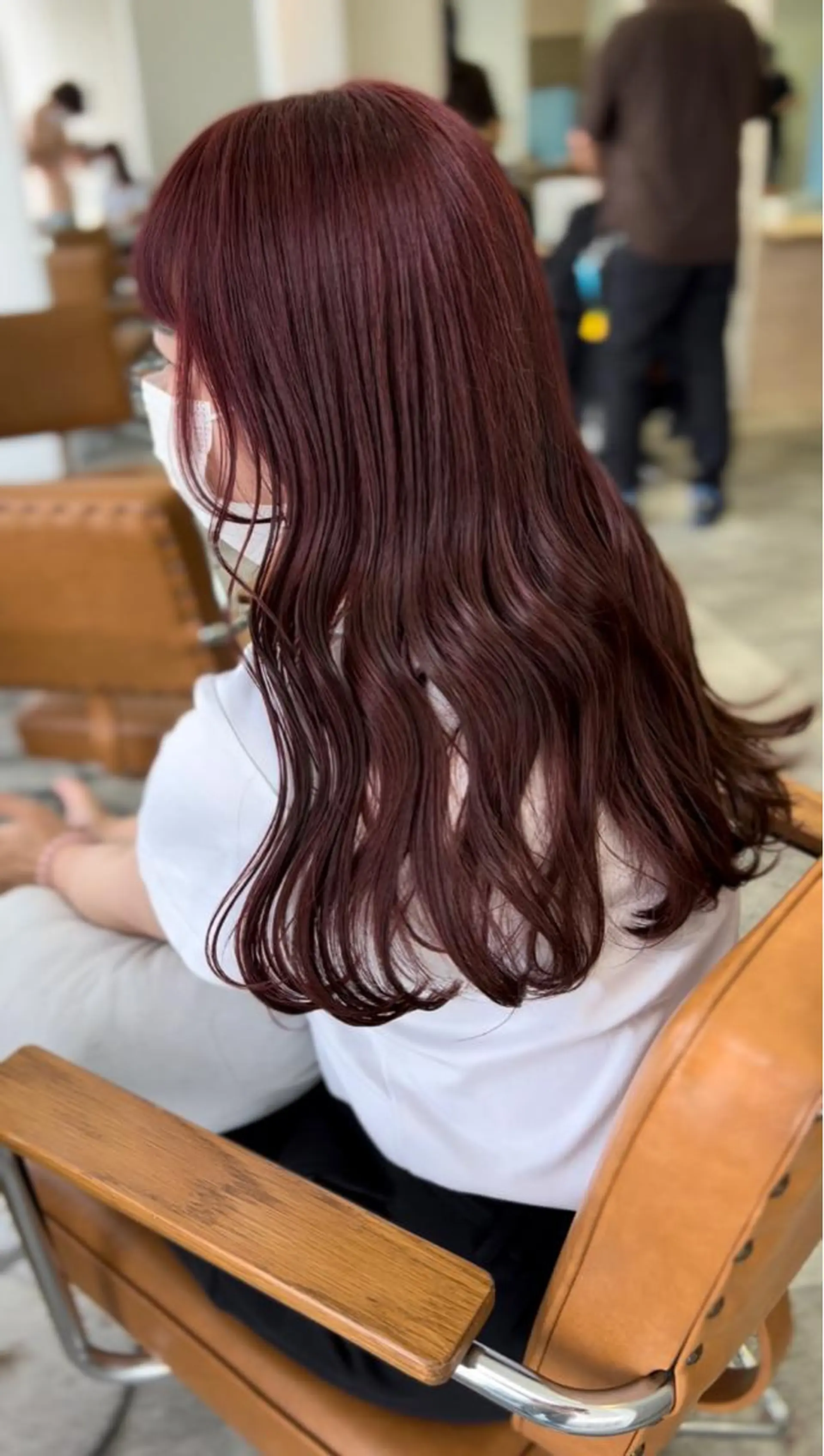 ロング ピンクブラウン カット ヘアカラー トリートメント CHAINON 木原崇了のヘアスタイル