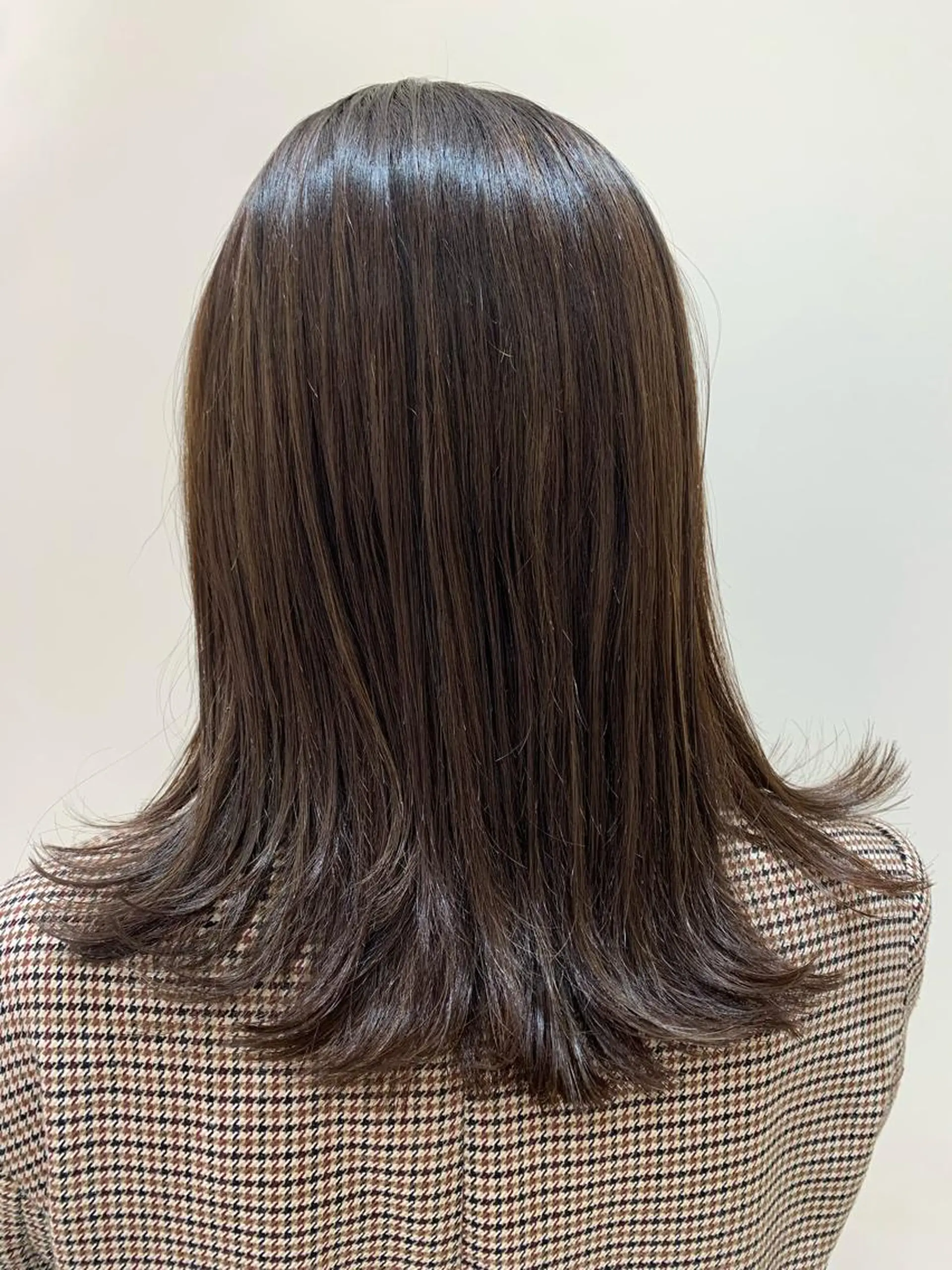 セミロング ヘアカラー 韓国レイヤー🪽 耳ツボジュエリーのヘアスタイル
