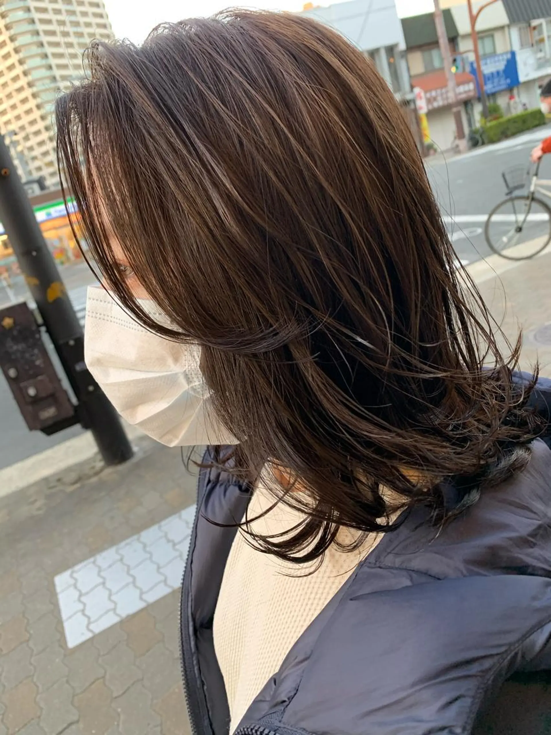 ミディアム カラー ブリーチ ケアブリーチ ダブルカラー ハイライトカラー イルミナカラー カット ヘアカラー トリートメント オクミヅキ /髪質改善/梅田🫧のヘアスタイル