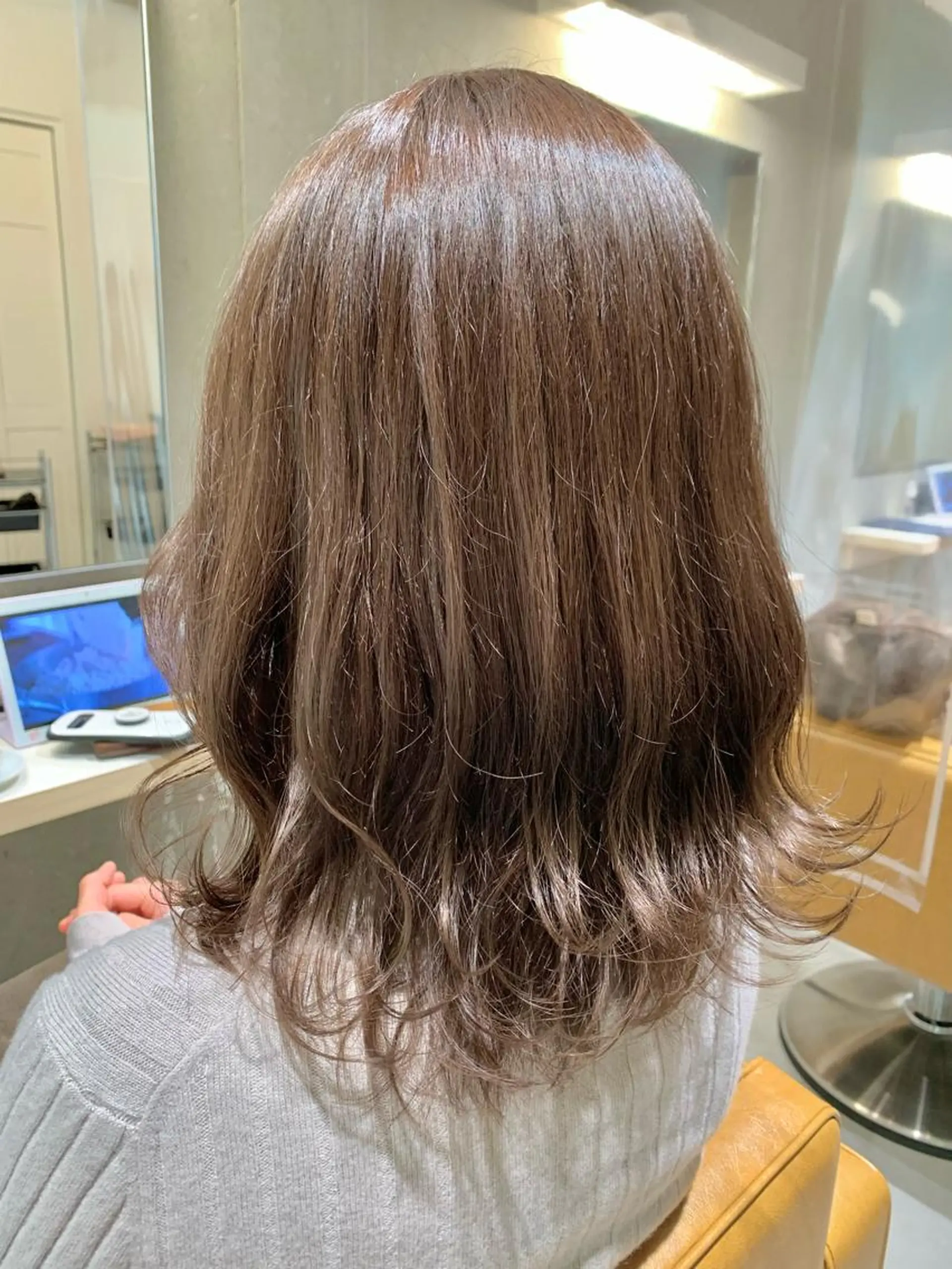 ミディアム カラー カット ヘアカラー 縮毛矯正×艶カラー /中村勇太のヘアスタイル