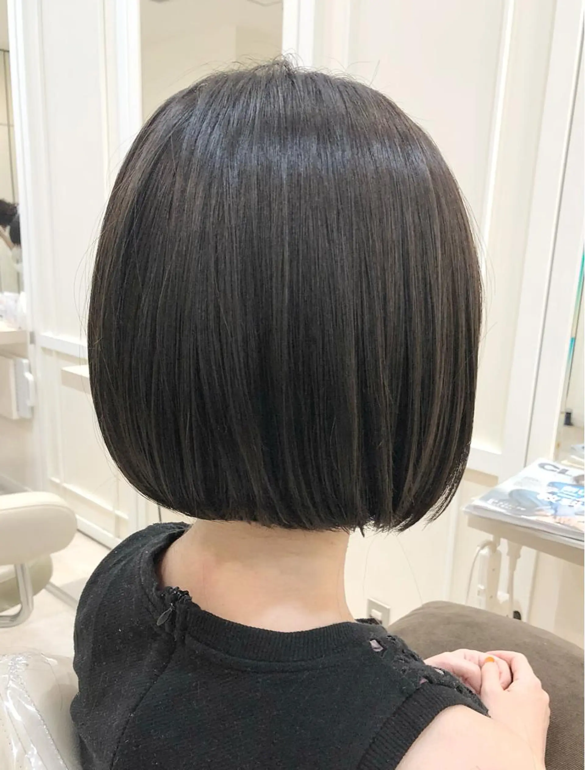 ミディアム カラー グレージュ ハイライトカラー ハイライト 須賀 一美のヘアスタイル