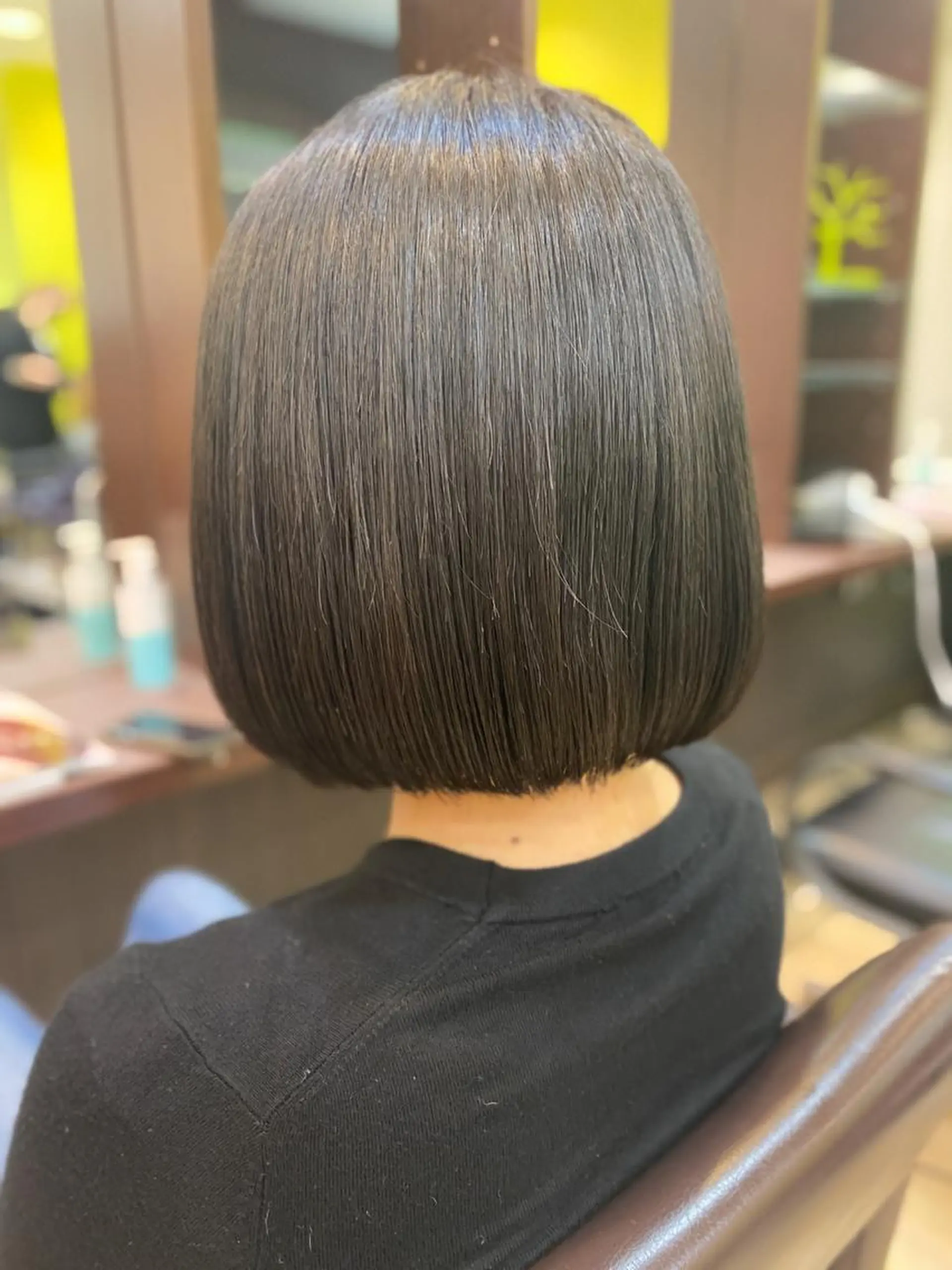 ミディアム パーマ ボブ カット 縮毛矯正 トリートメント wa daのヘアスタイル