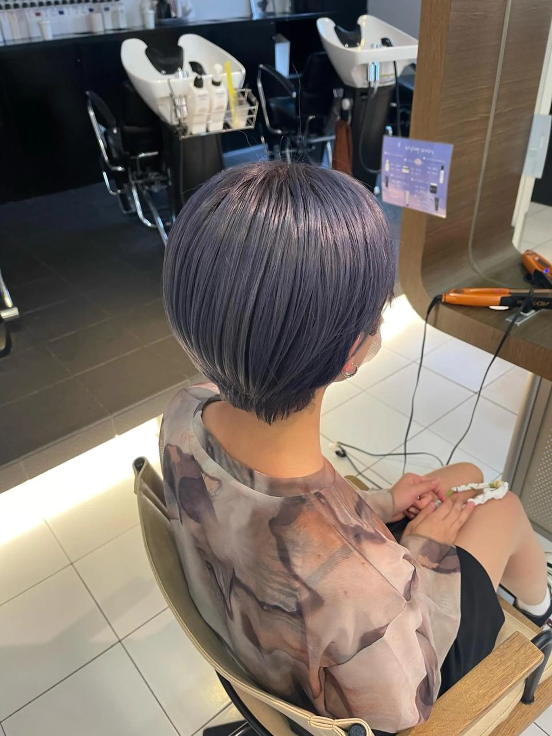 ショート カラー ブルーカラー ブルーグレー カット ヘアカラー アニメオタク美容師✂ miharuのヘアスタイル