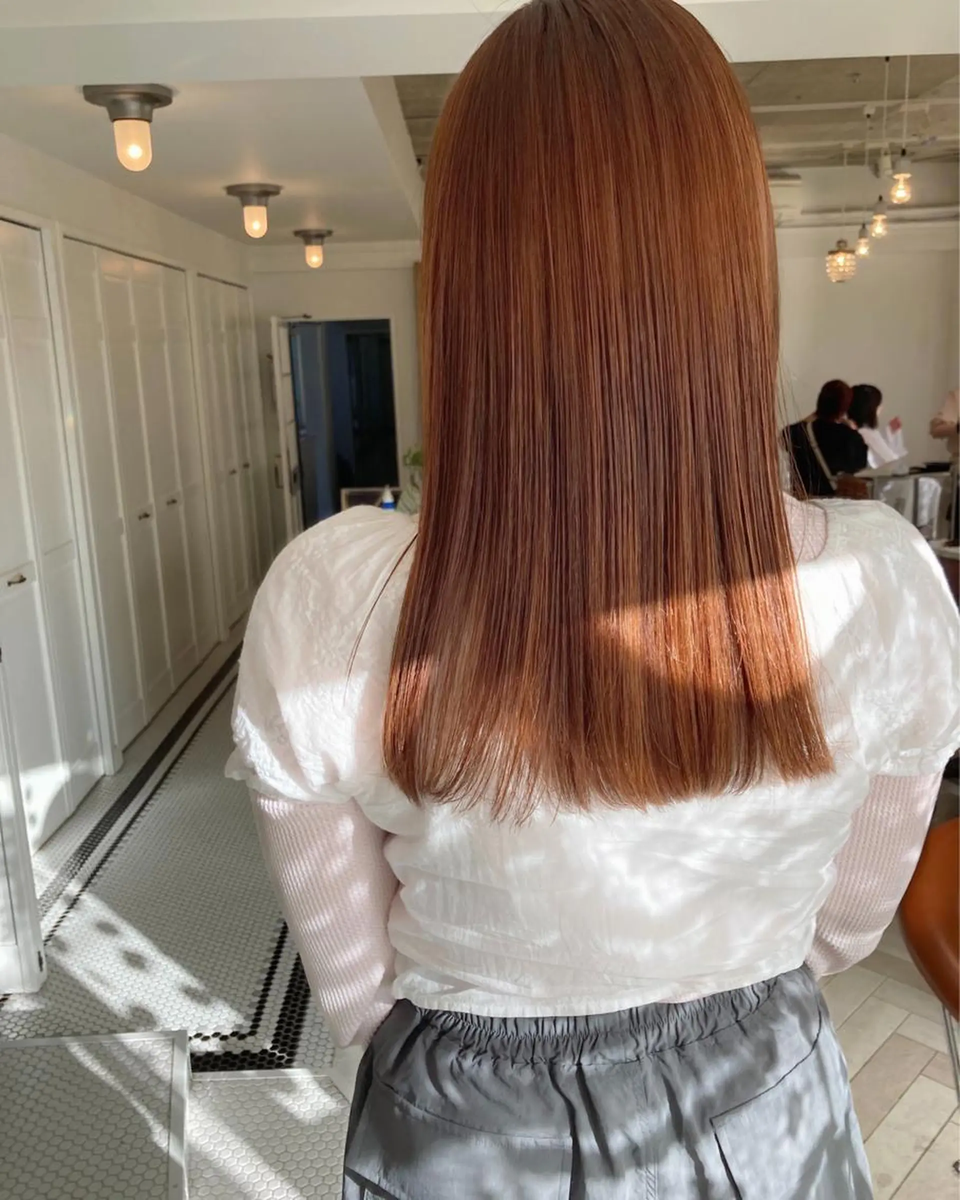 セミロング カラー オレンジ ヘアカラー トリートメント お洒落ベージュ🤎 代官山shibukiのヘアスタイル