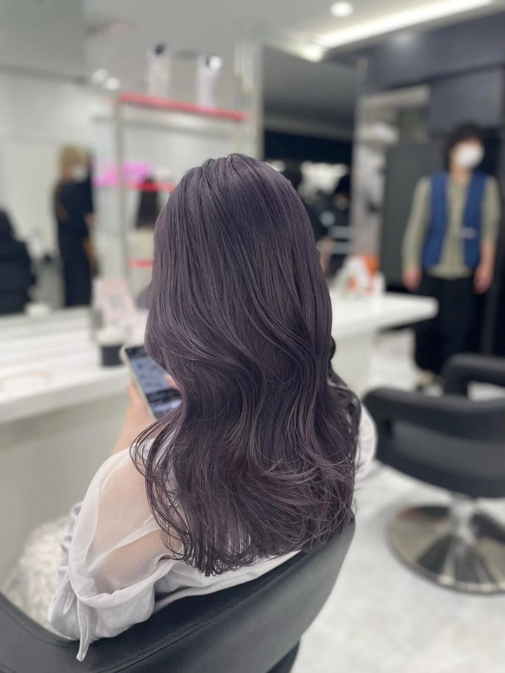 セミロング ヘアカラー トリートメント 🎀愛されピンク ラベンダー💜ゆいのヘアスタイル