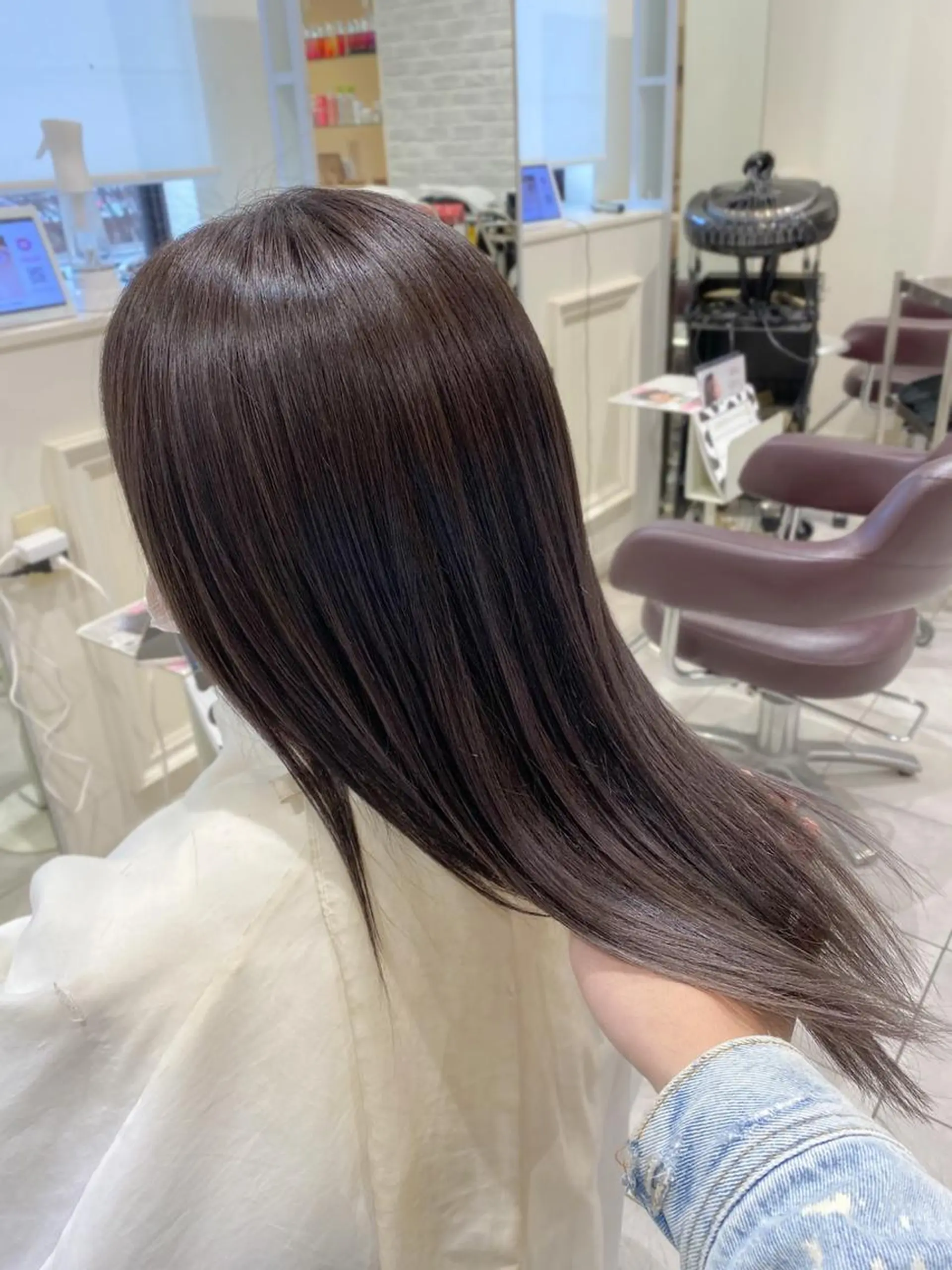 セミロング カラー グレージュ 髪質改善 トリートメント ヘアカラー トリートメント メンズ特化 店長 松元のヘアスタイル