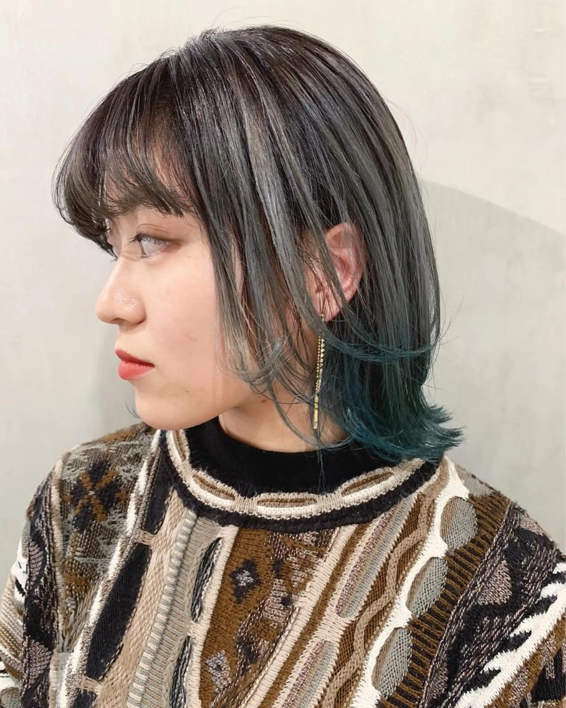 ミディアム カラー ヘアカラー トリートメント 優 作のヘアスタイル