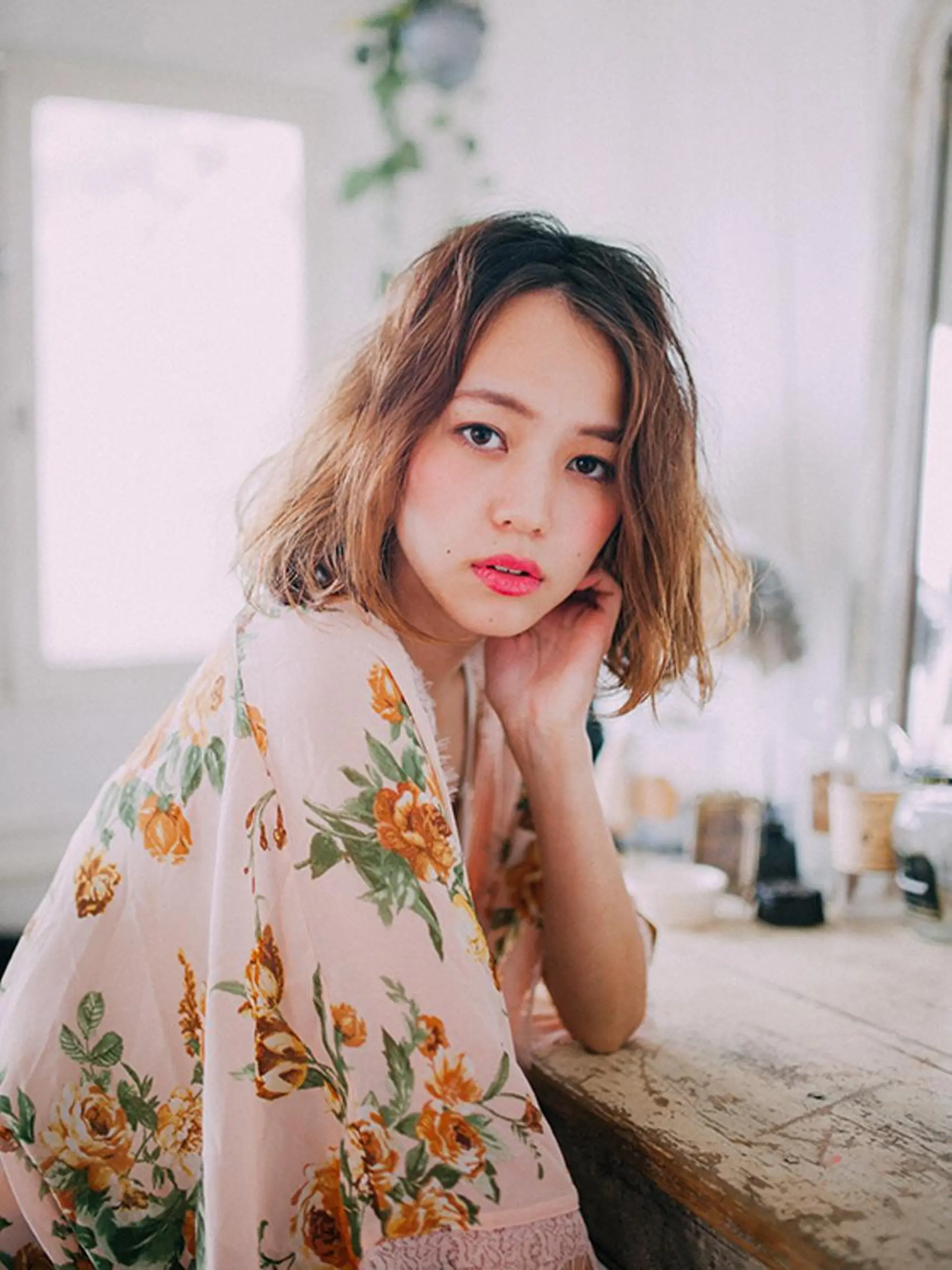 ミディアム カラー パーマ 【公式】amble luxe池袋東口💛のヘアスタイル